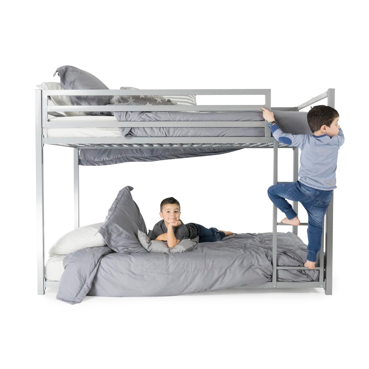 DHP Miles Metal Twin/Twin Bunk Bed, Silver