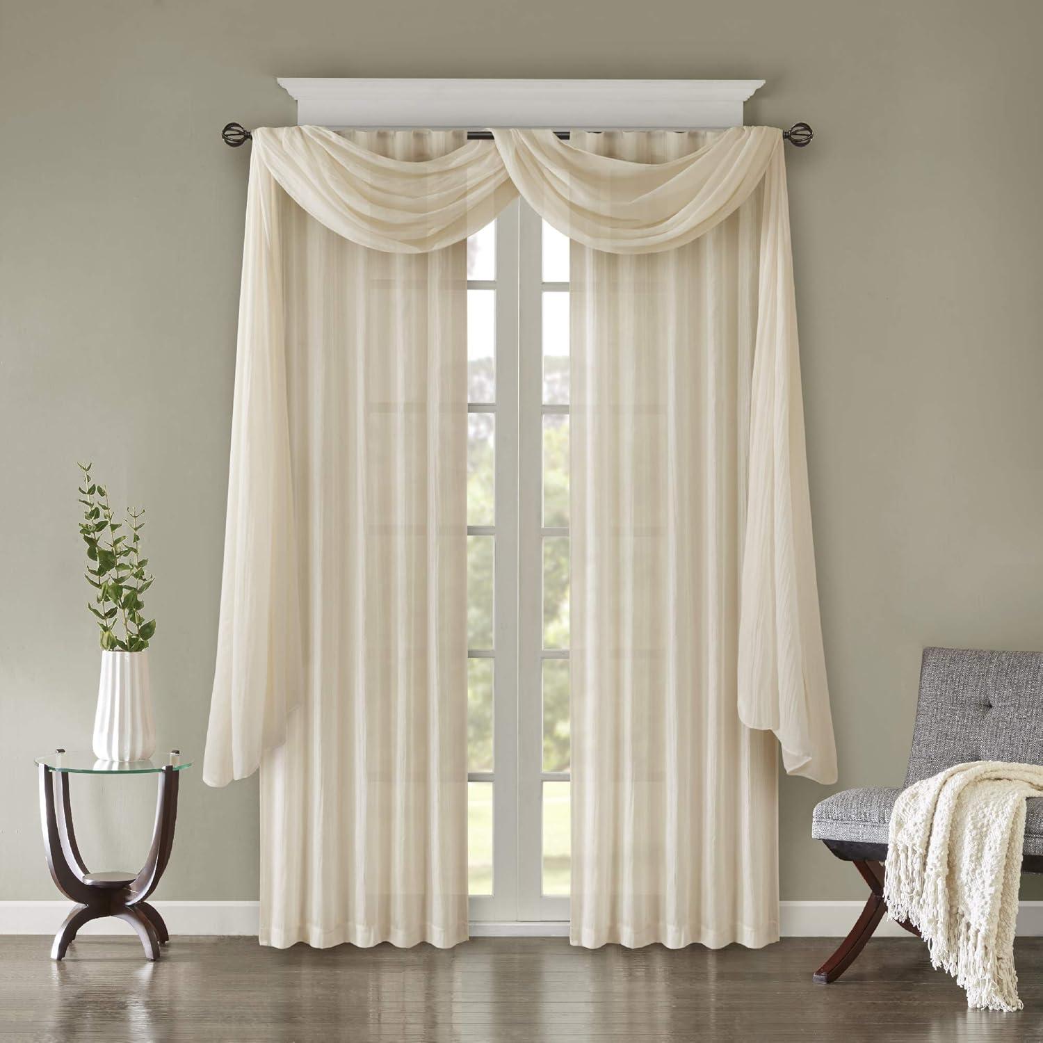 Madison Park Harper Solid Crushed Curtain Panel Pair (Set of 2)