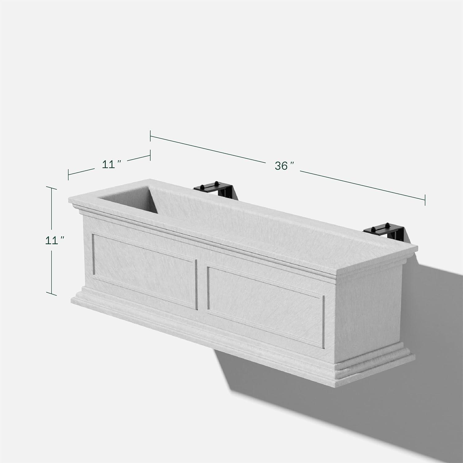 Veradek Brixton Railing Window Box 36" Planter Gray 2 Pack Grey