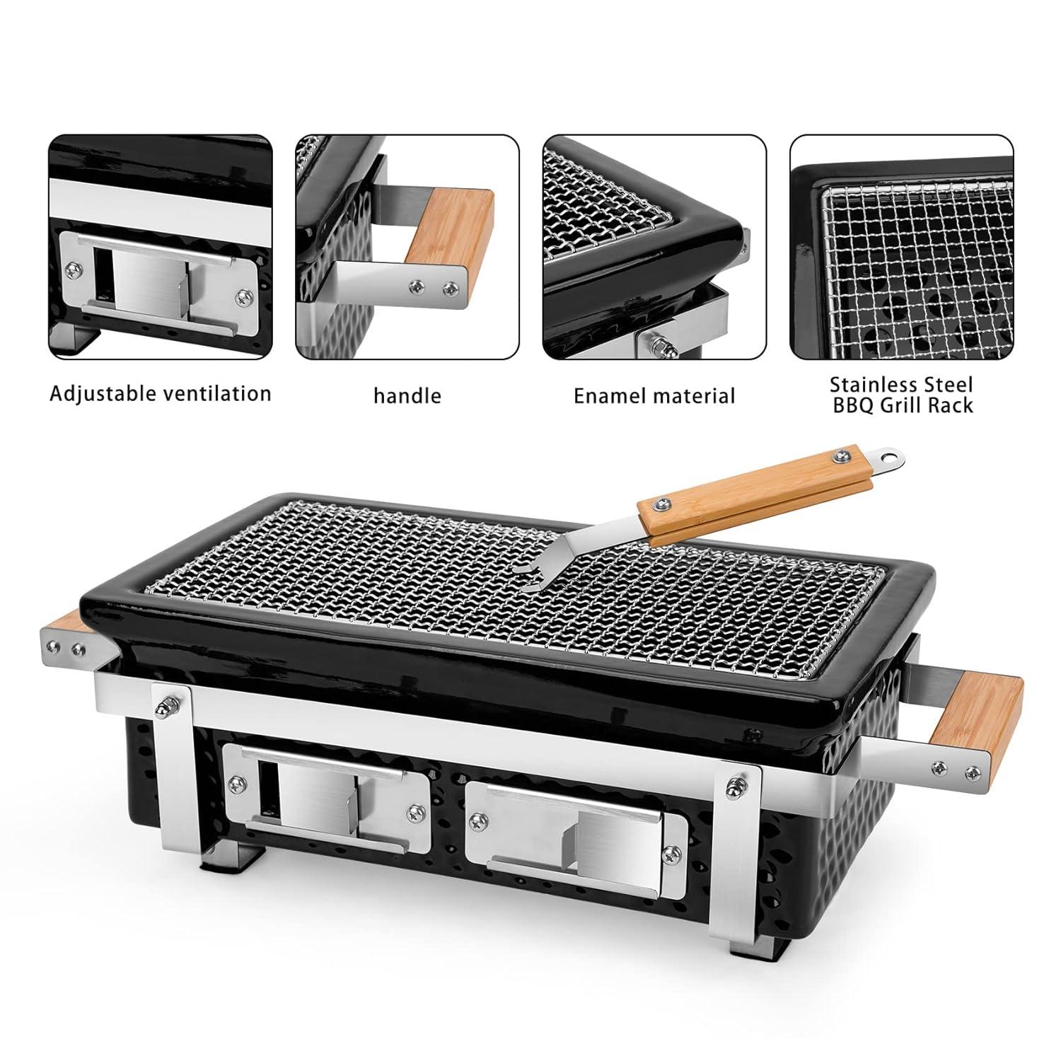 Square16''Charcoal BBQ Grill Hibachi Grill