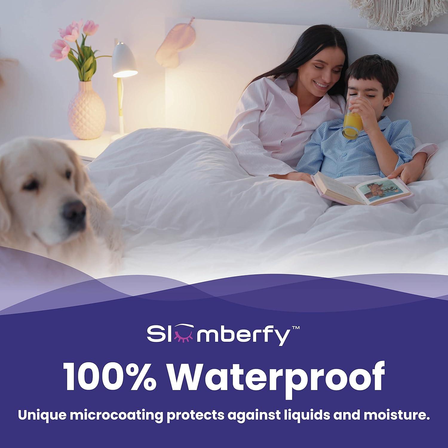 Twin XL Size Waterproof Bamboo Mattress Encasement by Slumberfy, Premium Skin-Safe Mattress Protector with 360° EZ Zipper, Lab-Tested Bed Bug Mattress Cover, Zippered Mattress Encasement – 39x80 in.