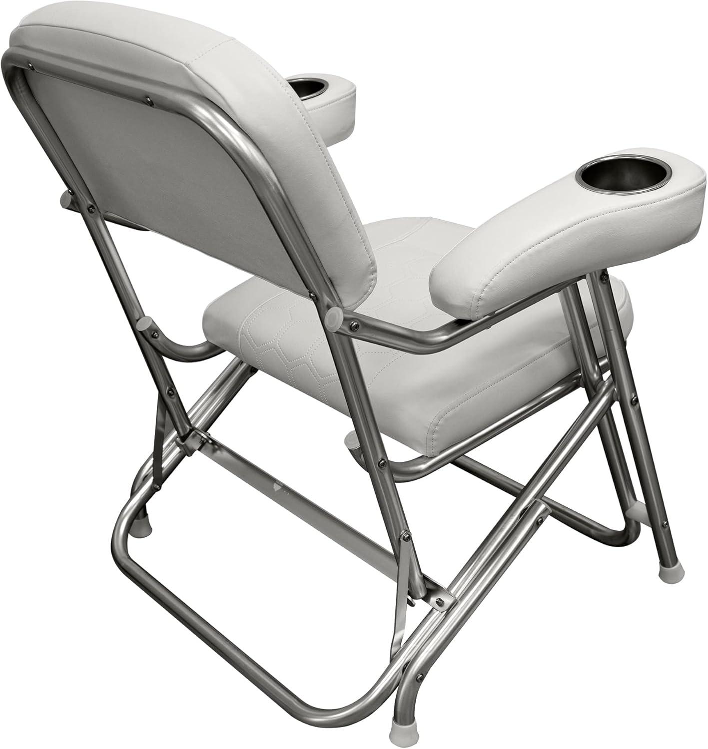 Wise 3367784 Deluxe Offshore Folding Deck Chair, Brite White