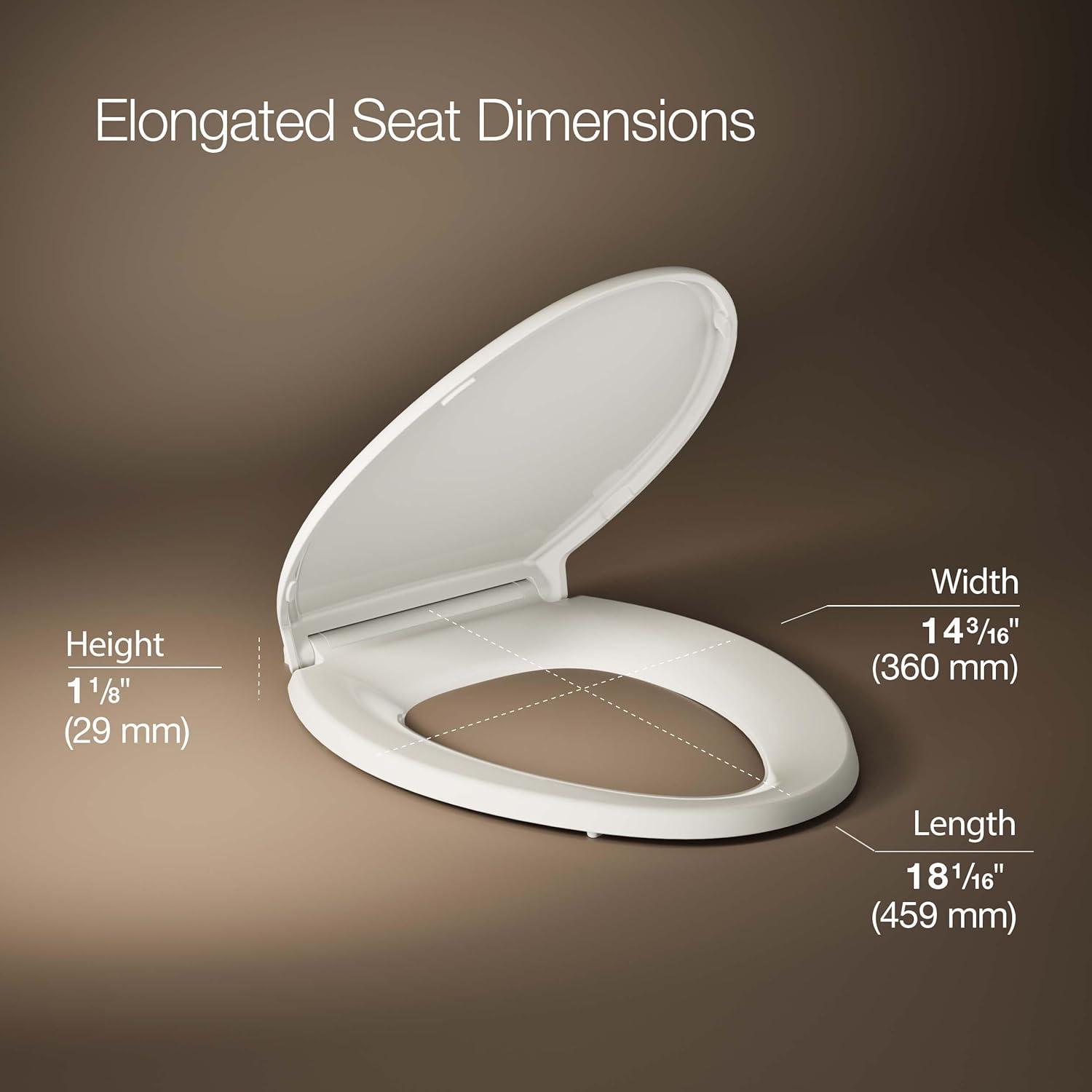 Kohler Brevia Quiet-Close Toilet Seat with Grip-Tight Bumpers and Quick-Attach Hardware