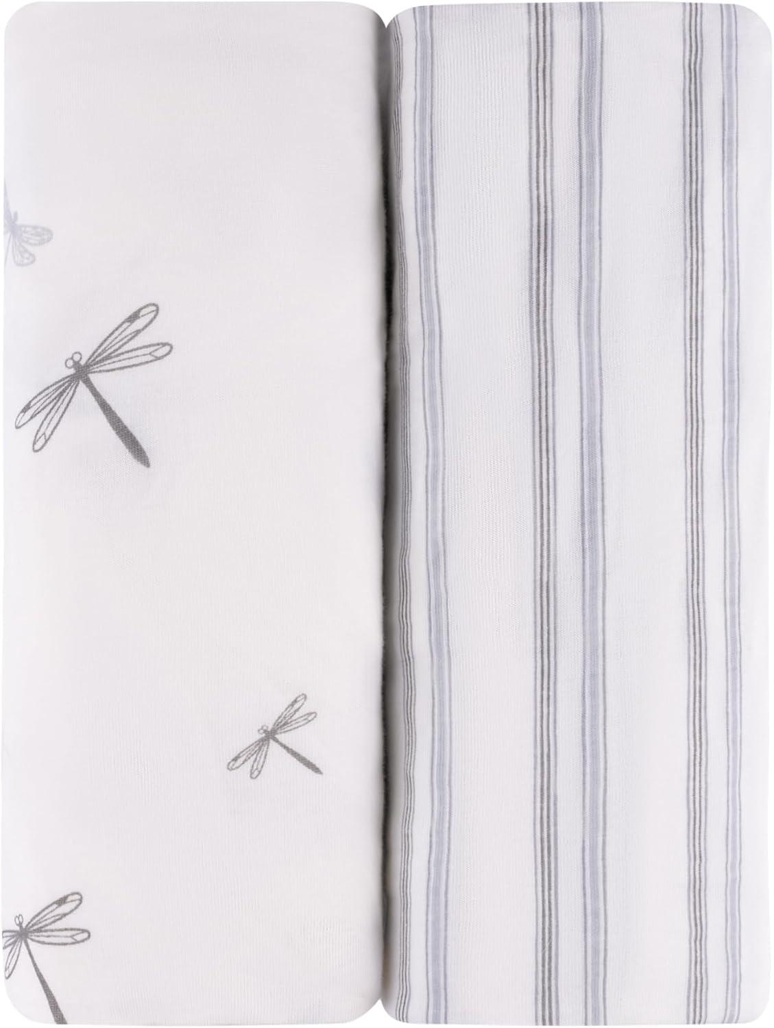 Ely's & Co. Baby Fitted Bassinet Sheet 100% Combed Jersey Cotton for Baby Boy 2 Pack