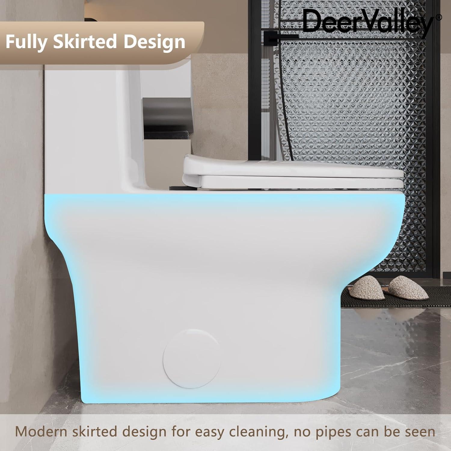 DeerValley Ally Standard Bathroom Toielt, Modern Toilet with Comfort Chair Height Floor Mounted(Seat Included) DV-1F026R