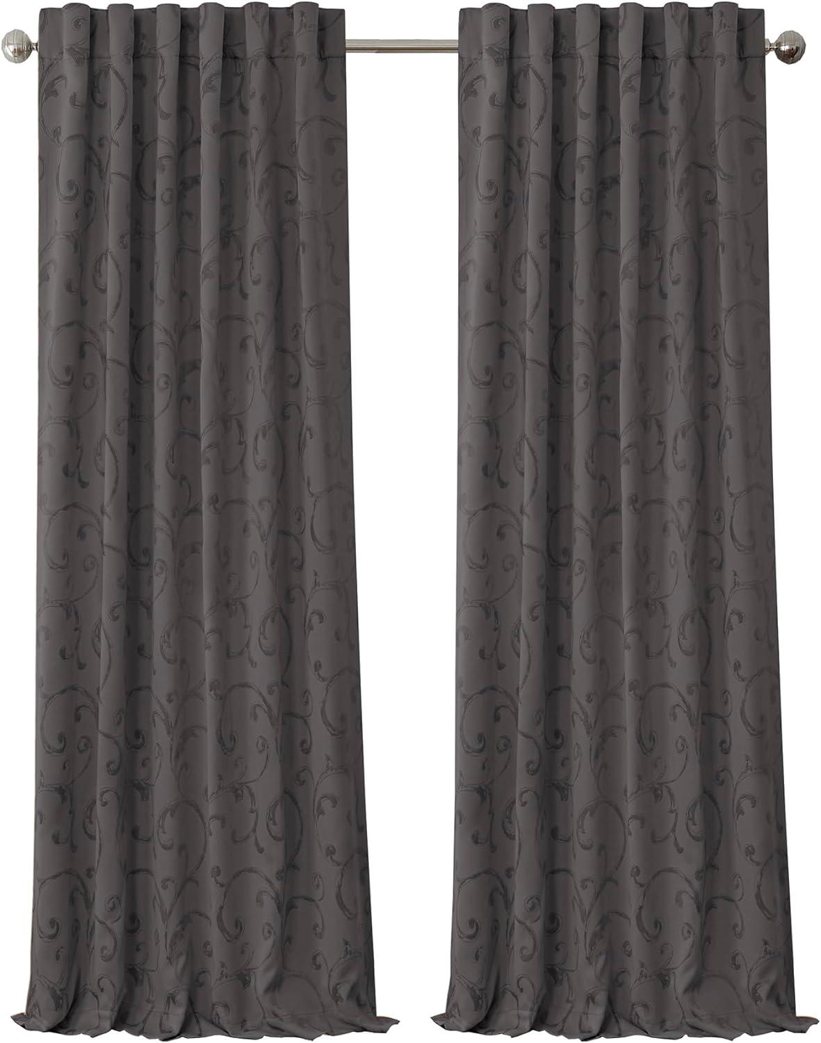 Elrene  Mia Jacquard Blackout Curtain Panel gray 52" W X 84" L 84 Inches