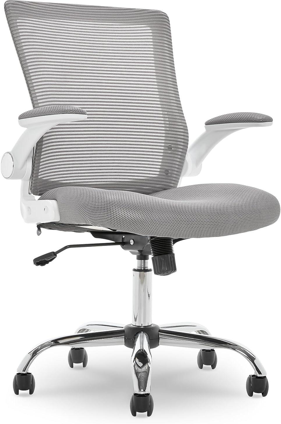 Modern Gray Mesh Ergonomic Office Chair with Adjustable Arms