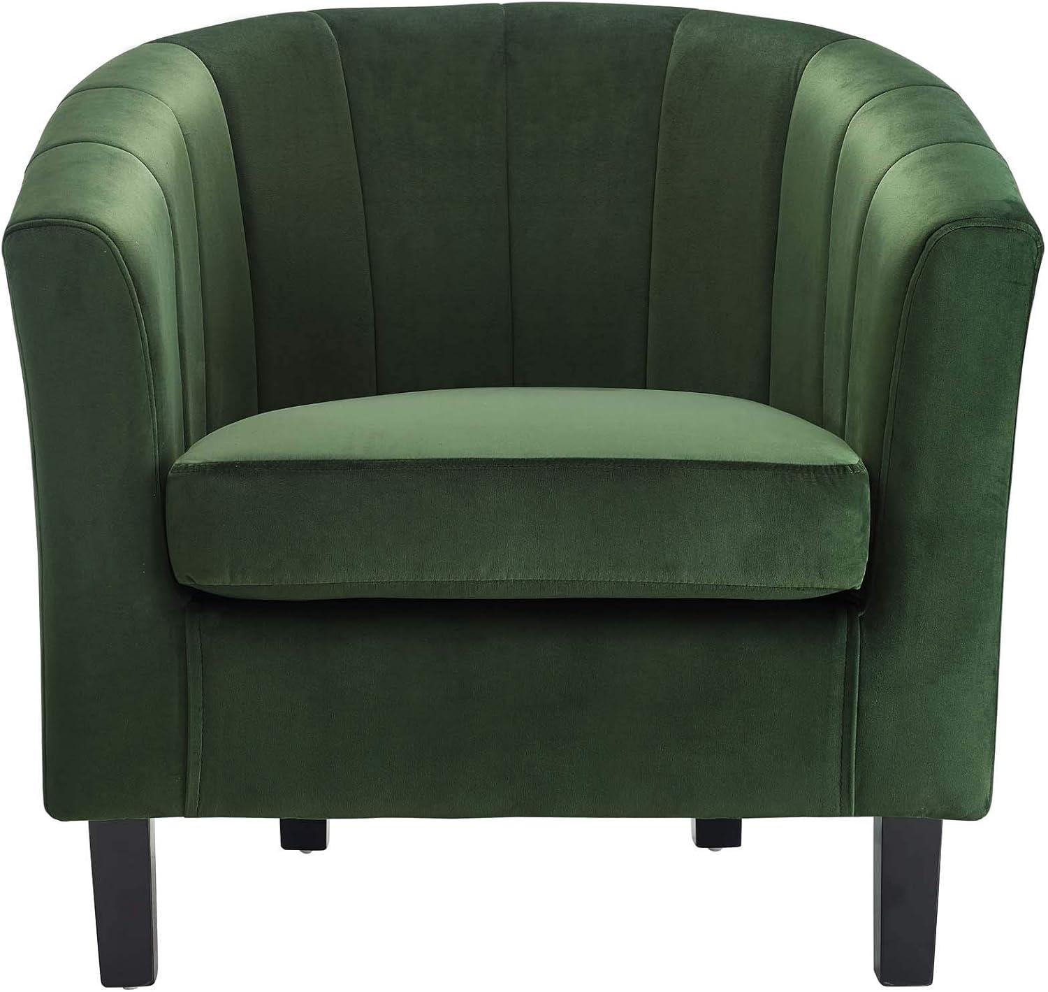 Modway Prospect Channel Tufted Performance Velvet Armchair Emerald