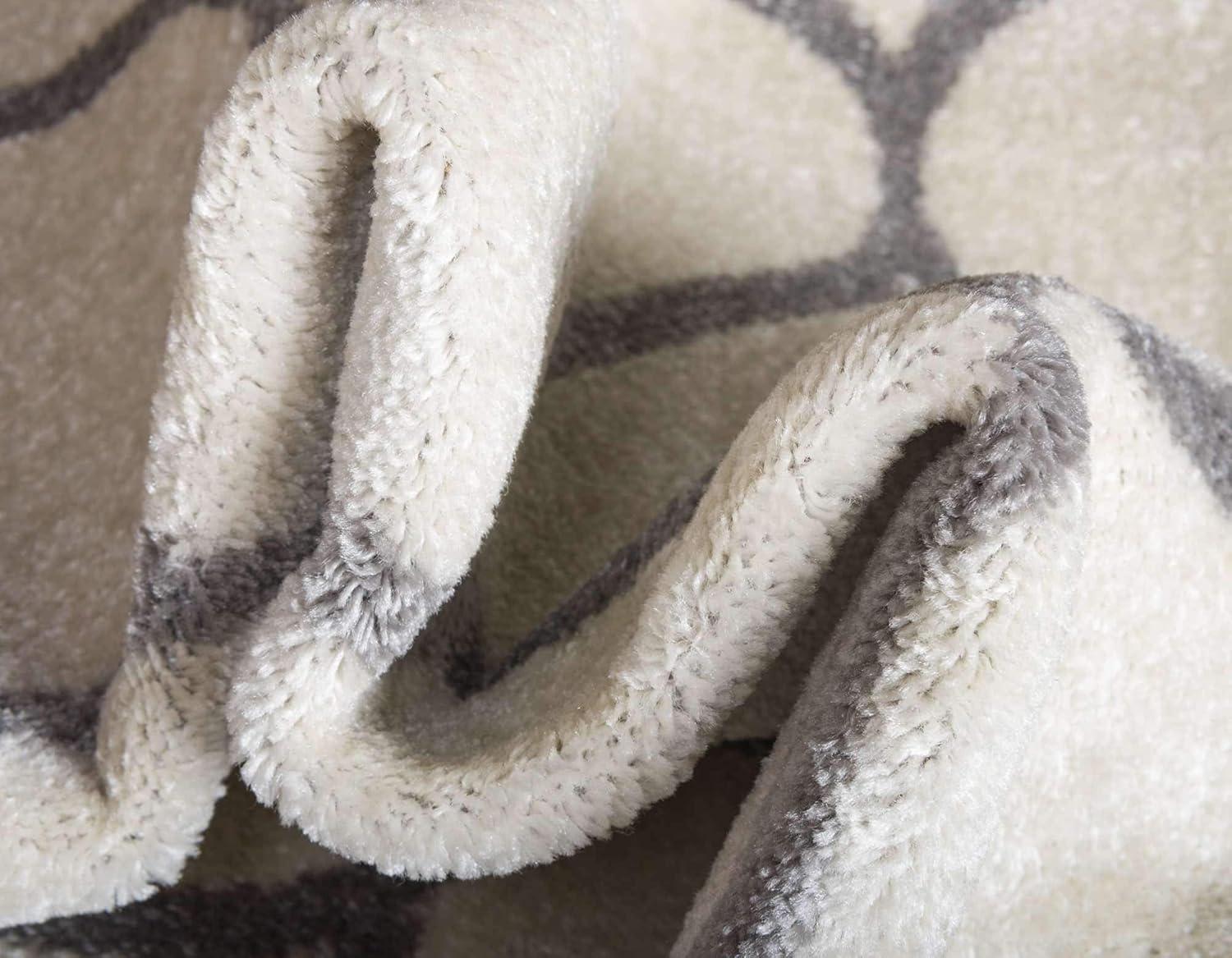 Unique Loom 9' 0 x 12' 0 Trellis Frieze Rounded Ivory Area Rug