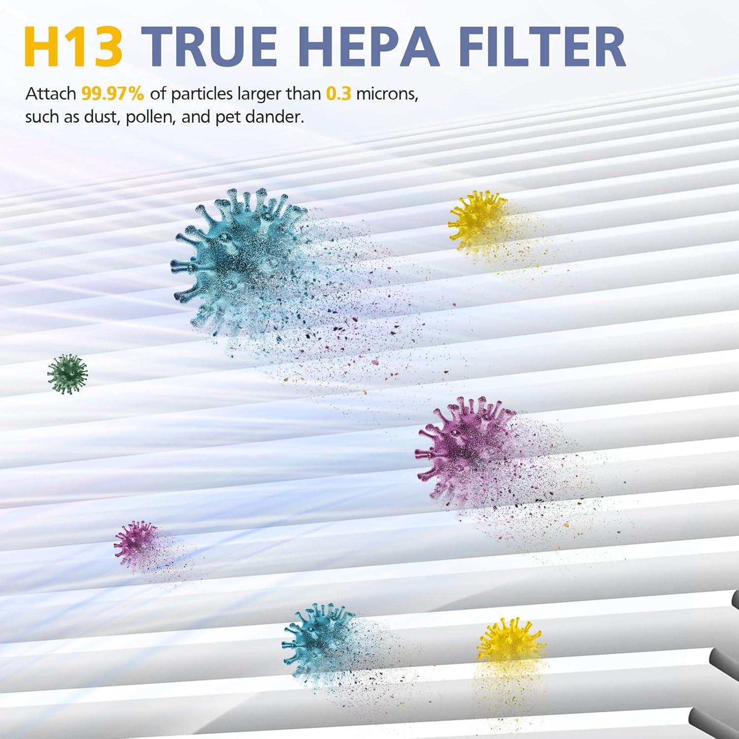 2-Pack Blue H13 True HEPA Air Purifier Filters