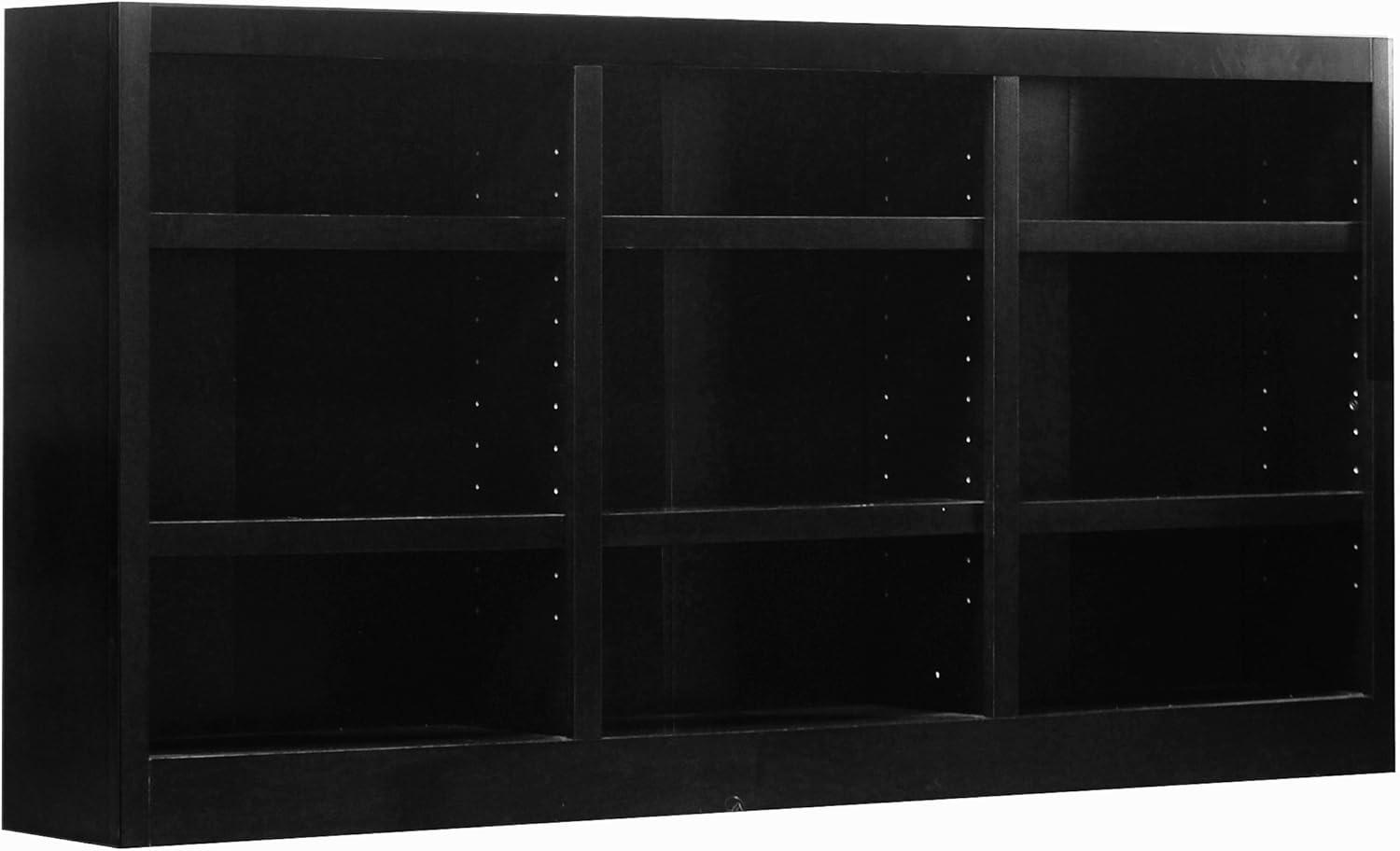 Espresso Wood Adjustable Wall Storage Bookcase 72" x 36"