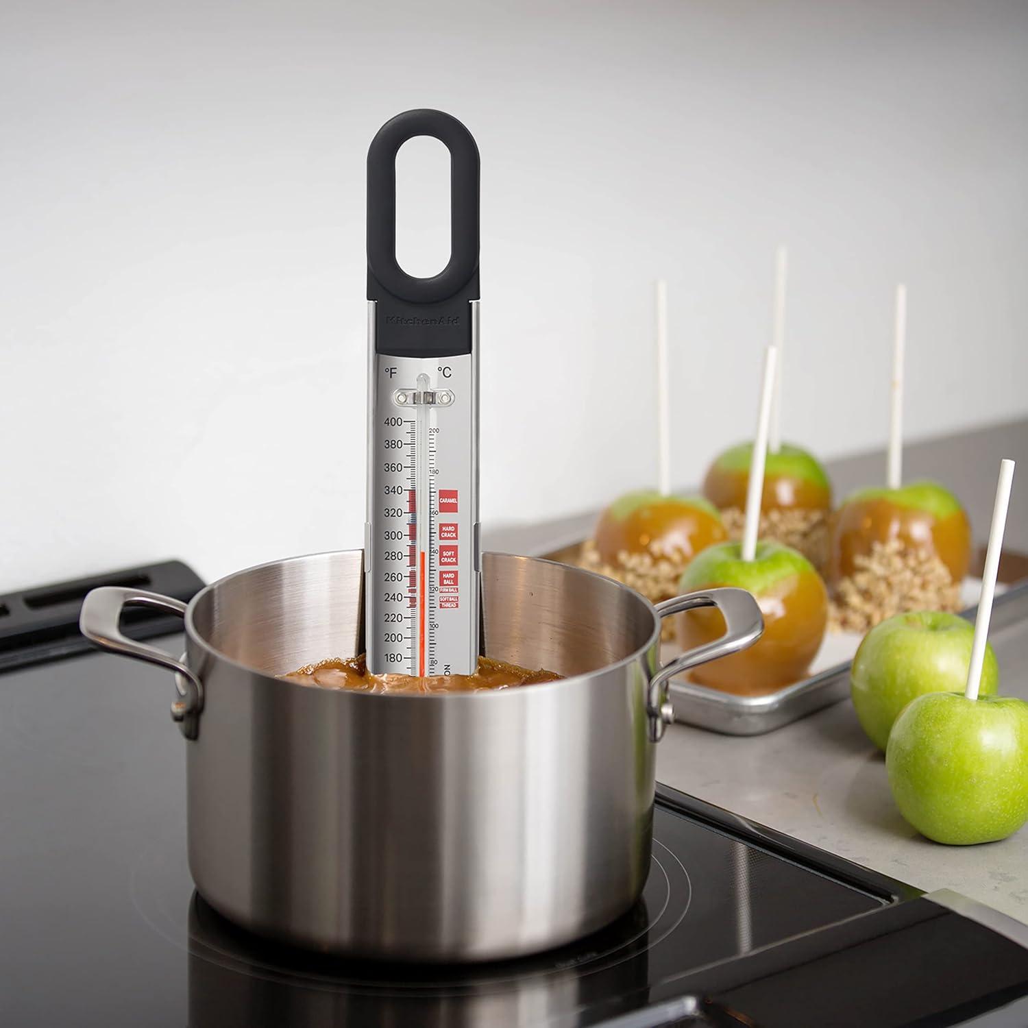 KitchenAid® KitchenAid Curved Stainless Steel Paddle Style Candy and Deep Fry Thermometer with Pan Clip Black