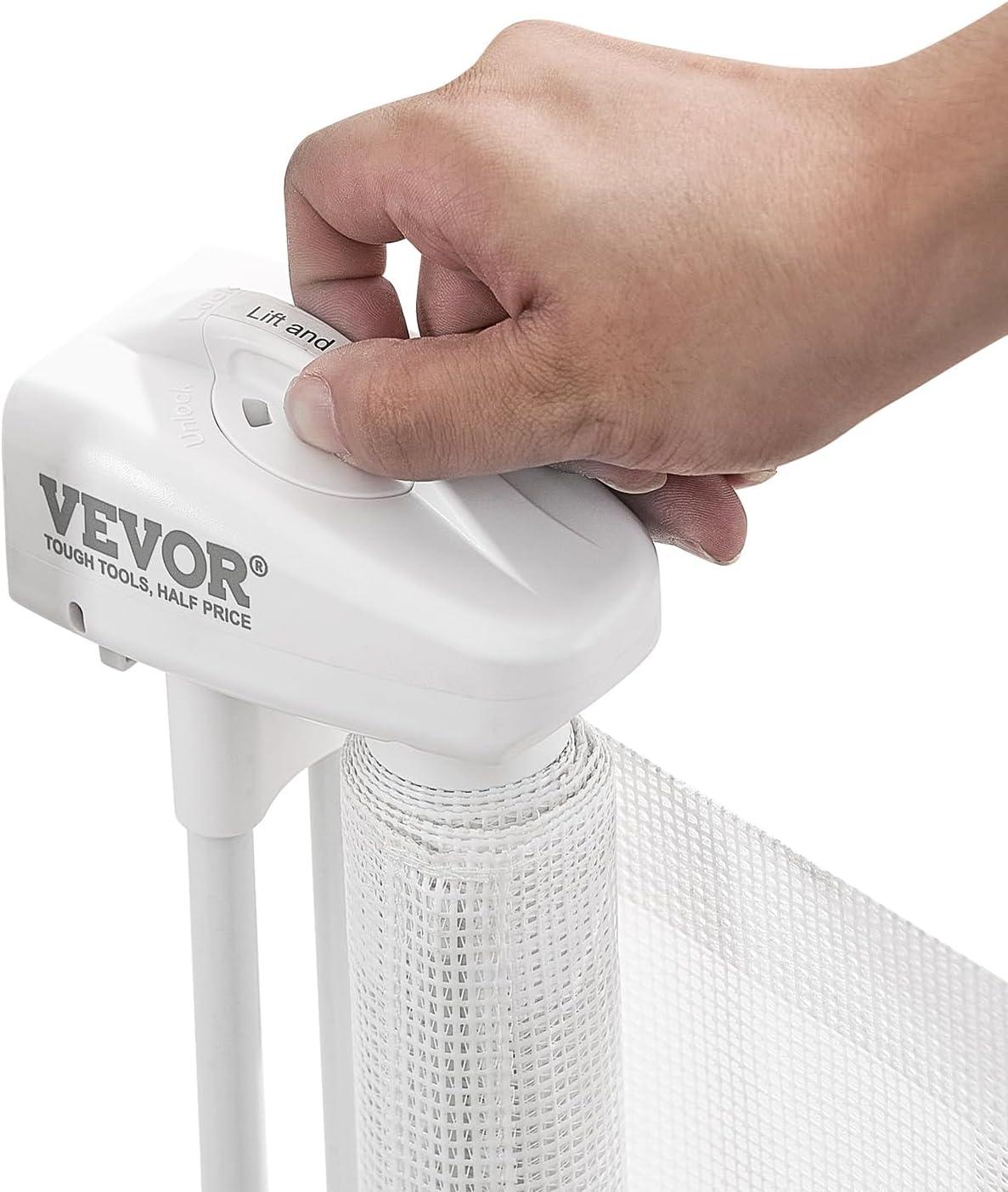 VEVOR VEVOR Retractable Gate Black Plastic Wall Mounted Pet Gate