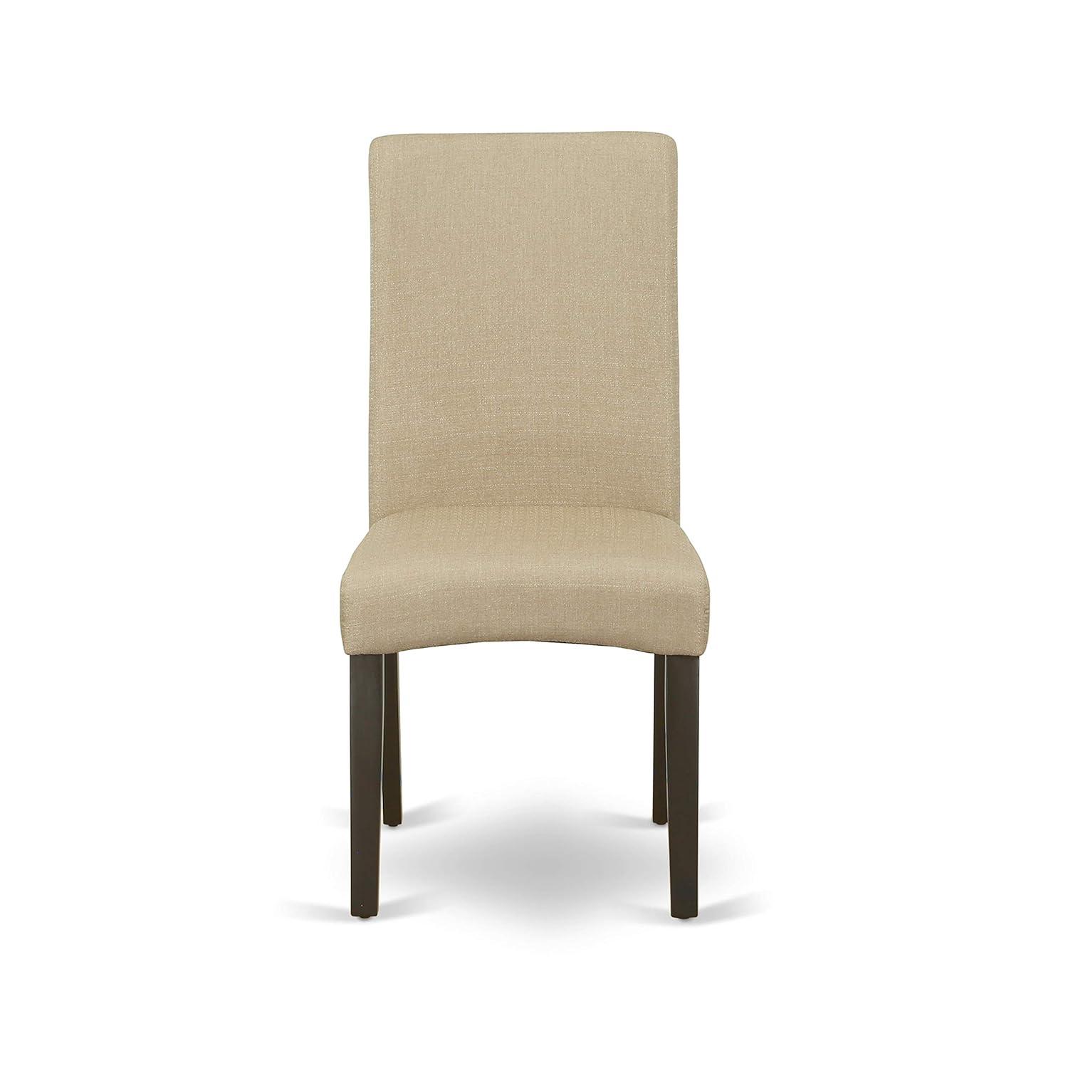 East West Furniture Driscol 39" Fabric Dining Chairs in Cappuccino (Set of 2)