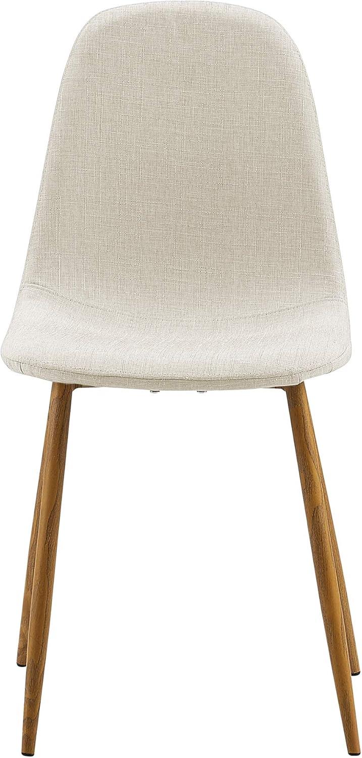 Set of 2 Minimalista Fabric Chairs White/Natural - Teamson Home