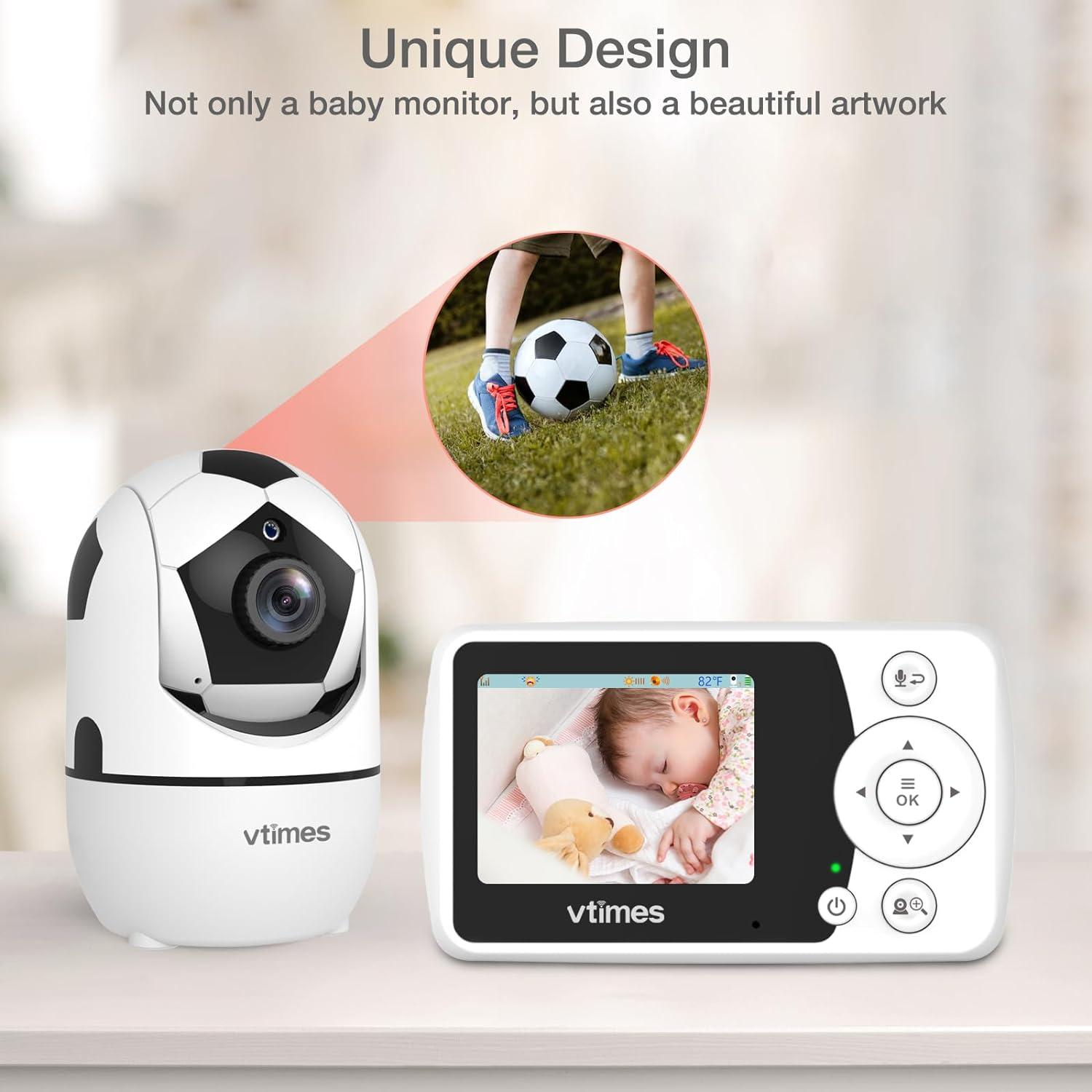 White Digital Baby Monitor with Night Vision and Two-Way Audio