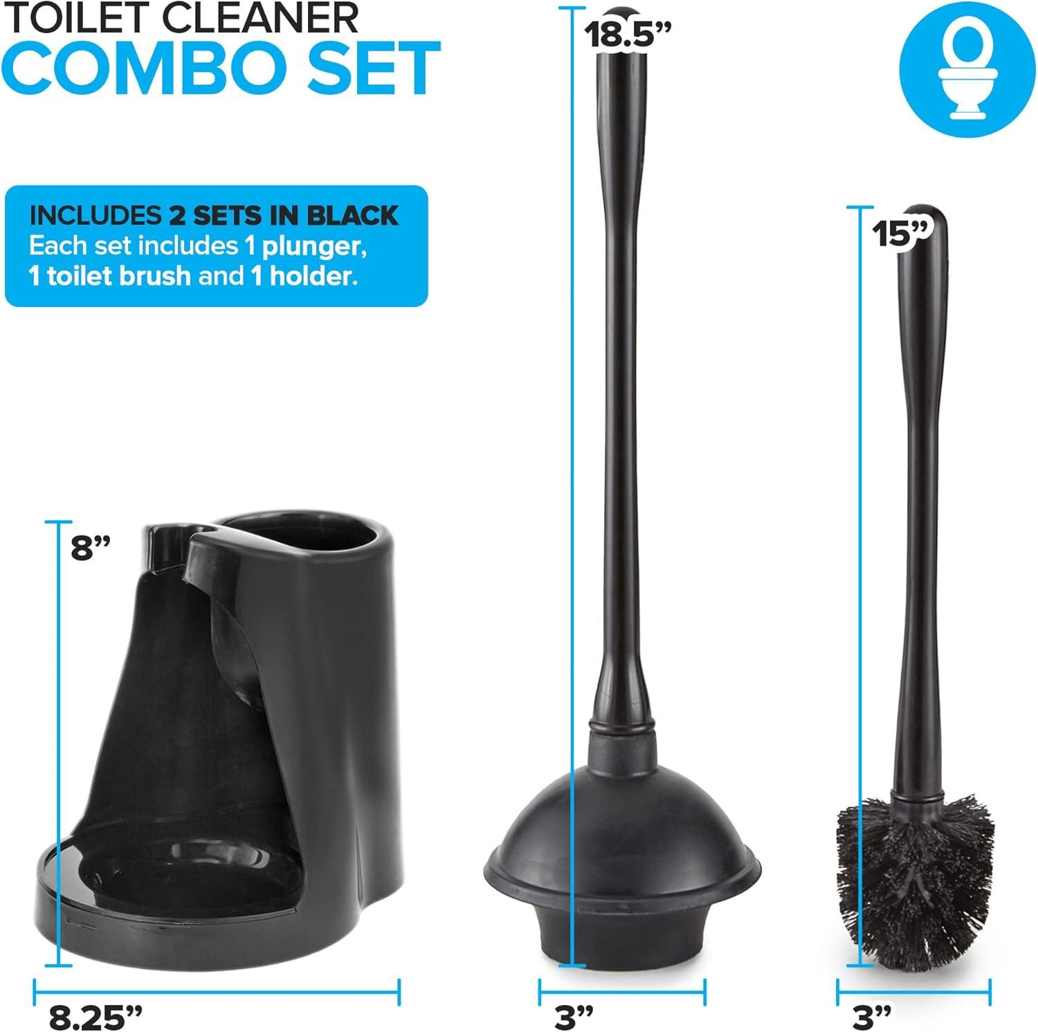 Tyuong Toilet Brush And Plunger Set 2 In 1 Plunger And Brush Set Toilet Brush Toilet Plunger And Brush Set Black Toilet Brush And Plunger Set Bathroom Plunger Household