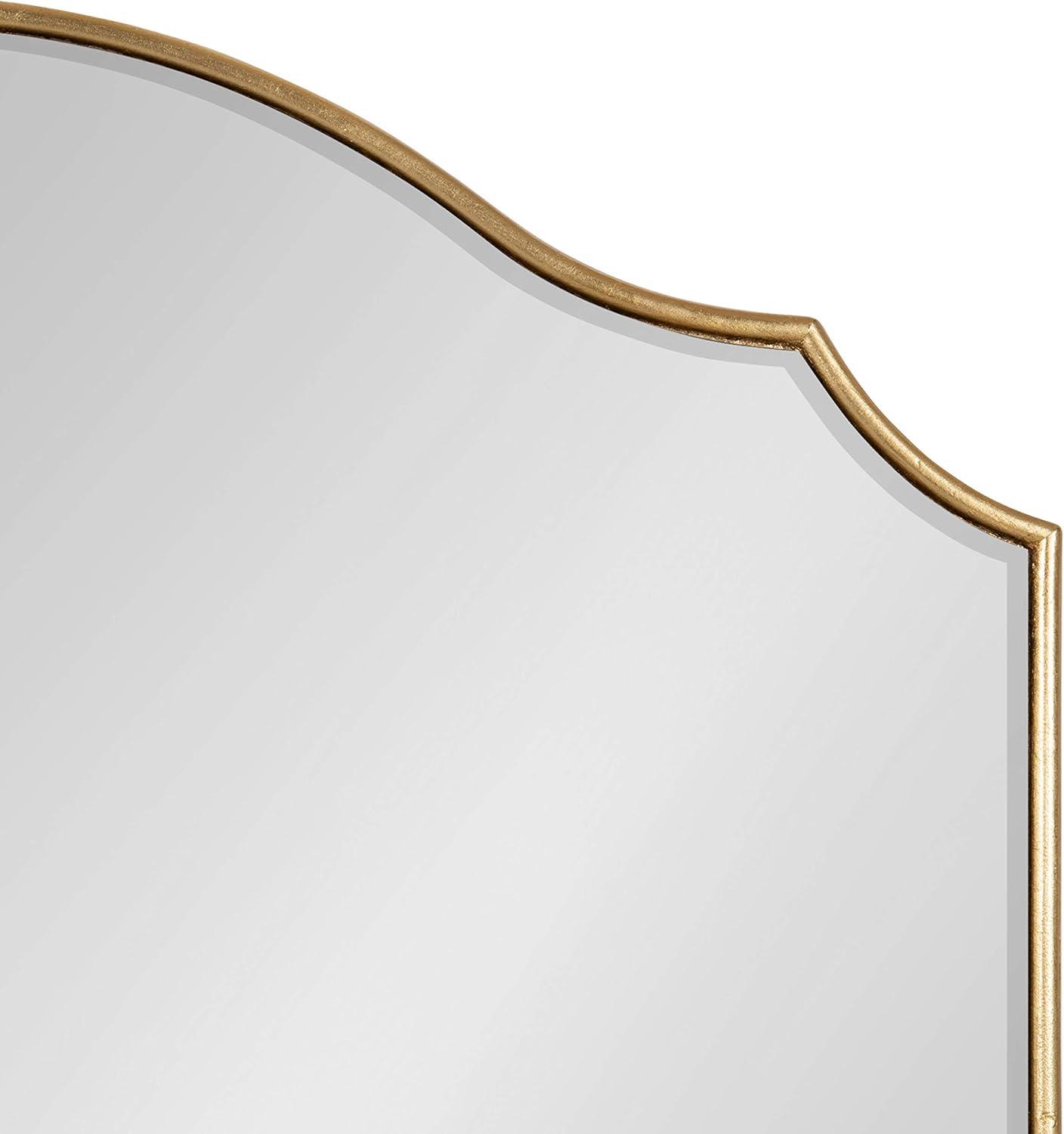 Kate and Laurel Leanna Glam Horizontal Wall Mirror, 20 x 30, Gold, Sophisticated Large Mirror for Wall