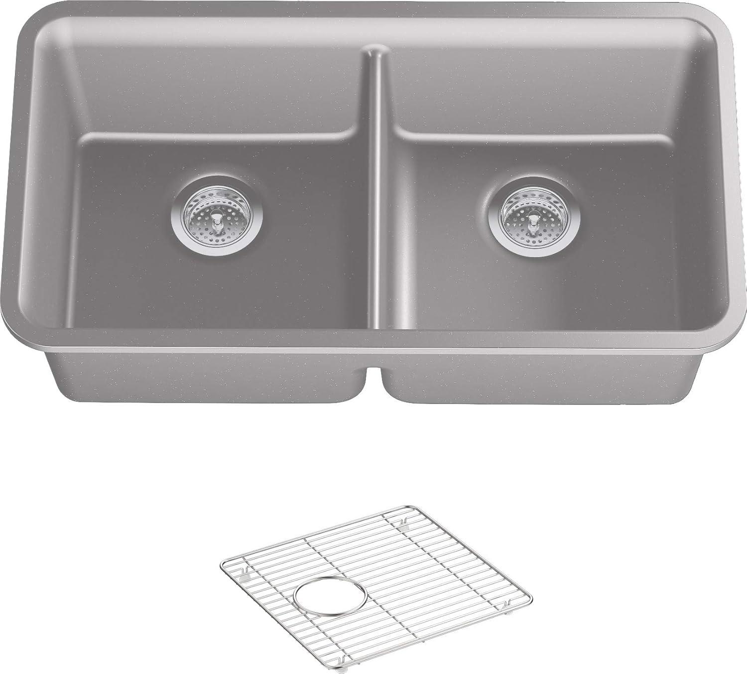 Cairn® 34" L x 18" W Under-Mount Double-Equal Kitchen Sink