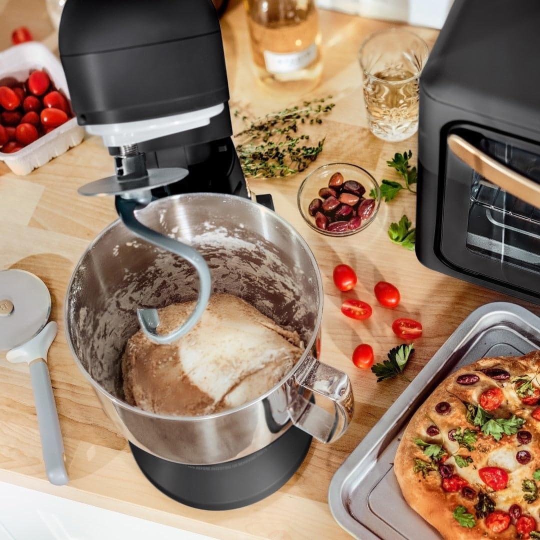 Beautiful 5.3 Qt Stand Mixer, White Icing with Flat Beater, Dough Hook, Balloon Whisk