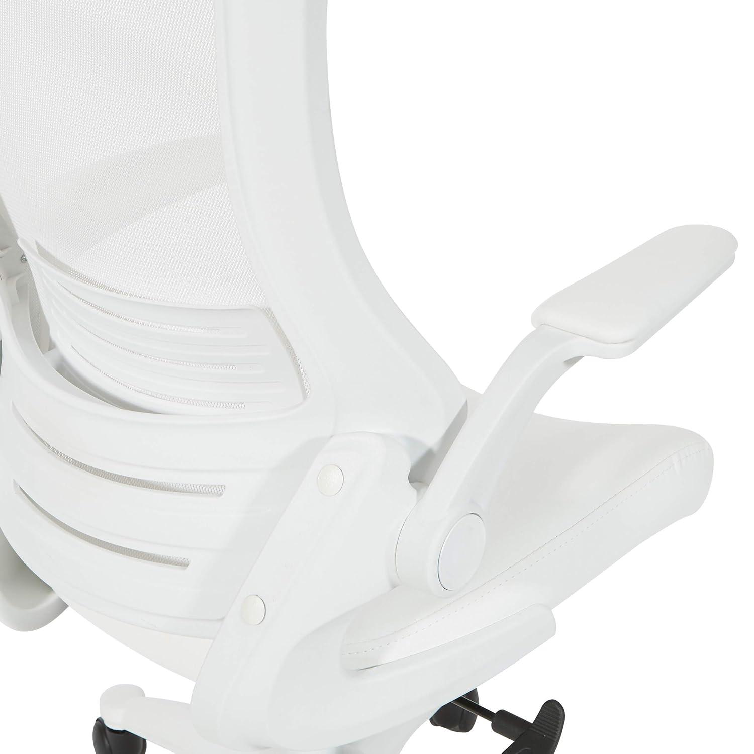 White Screen Back Manager's Chair in White Faux Leather