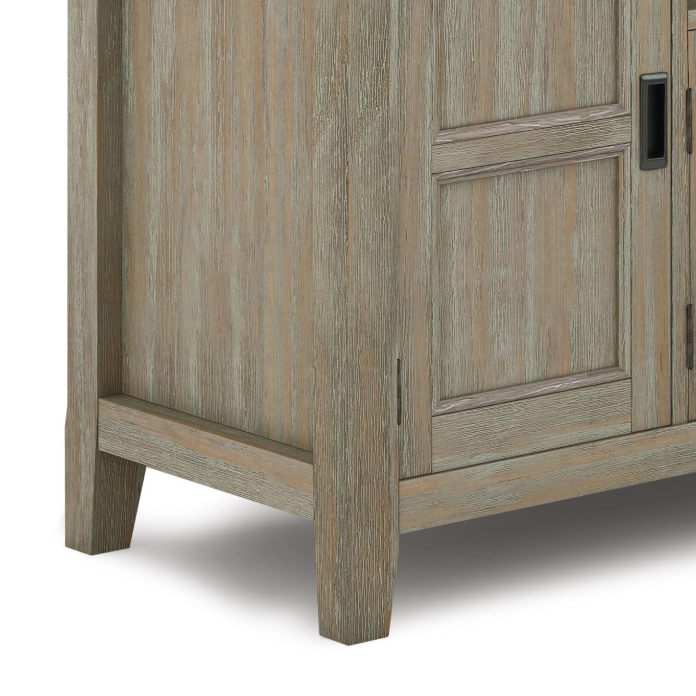 Simpli Home Burlington 72"W Solid Wood TV Stand for TVs up to 80" with 4 Cabinets