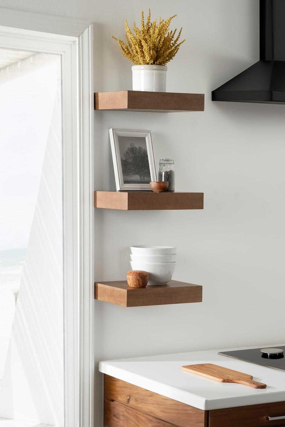 Kate & Laurel All Things Decor 12" Havlock Wood Floating Shelves