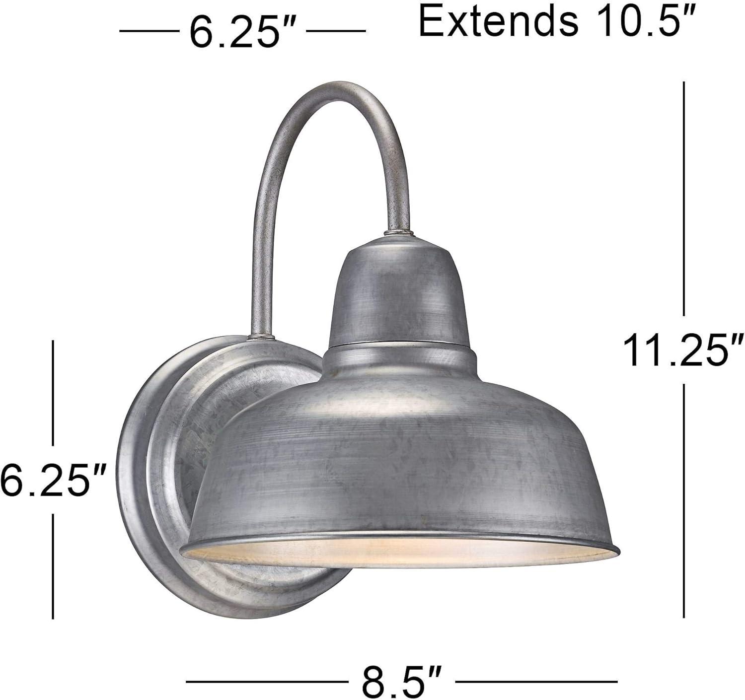 John Timberland Urban Barn 11 1/4" de Alto Galvanizado Luz de Pared Interior-exterior
