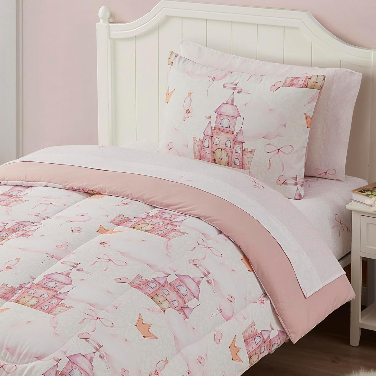 Sweet Home Collection Kids Fairytale Princess Printed Bed in a Bag Comforter & Sheet Set
