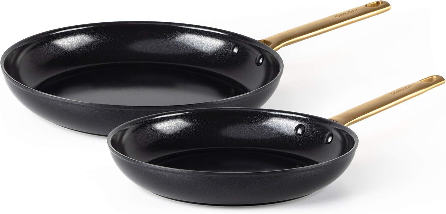 Black Aluminum Nonstick Ceramic Coating 2-Piece Fry Pan Set