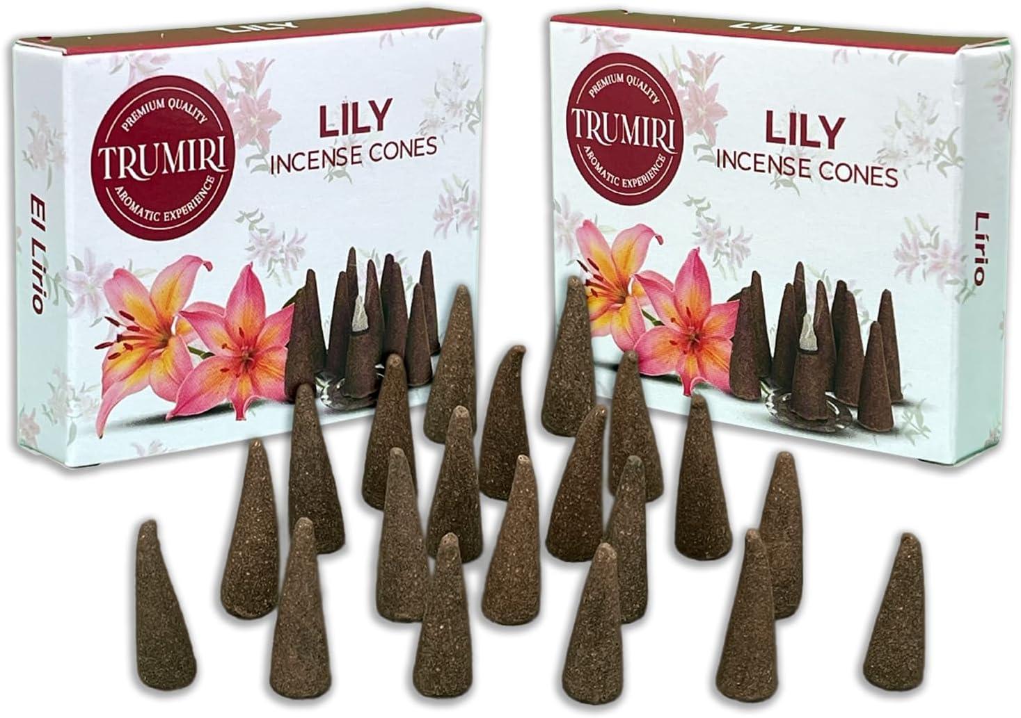 Lily Incense Cones - Total 20 Cone Incense - Dual Pack of 10 Insence Cones - Incense Cones Scented - Cone Incense Scents - Insense Cones - Incent Cone