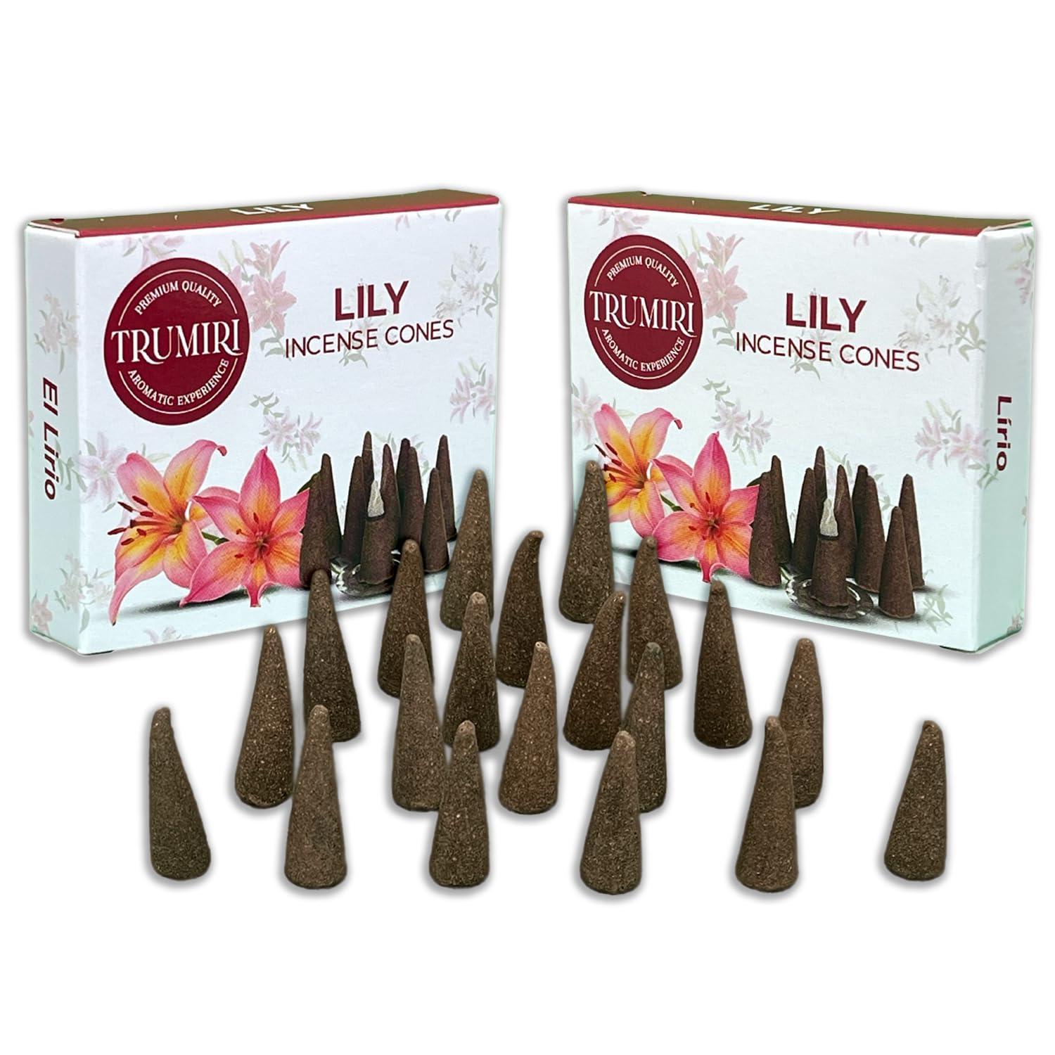 Lily Incense Cones - Total 20 Cone Incense - Dual Pack of 10 Insence Cones - Incense Cones Scented - Cone Incense Scents - Insense Cones - Incent Cone