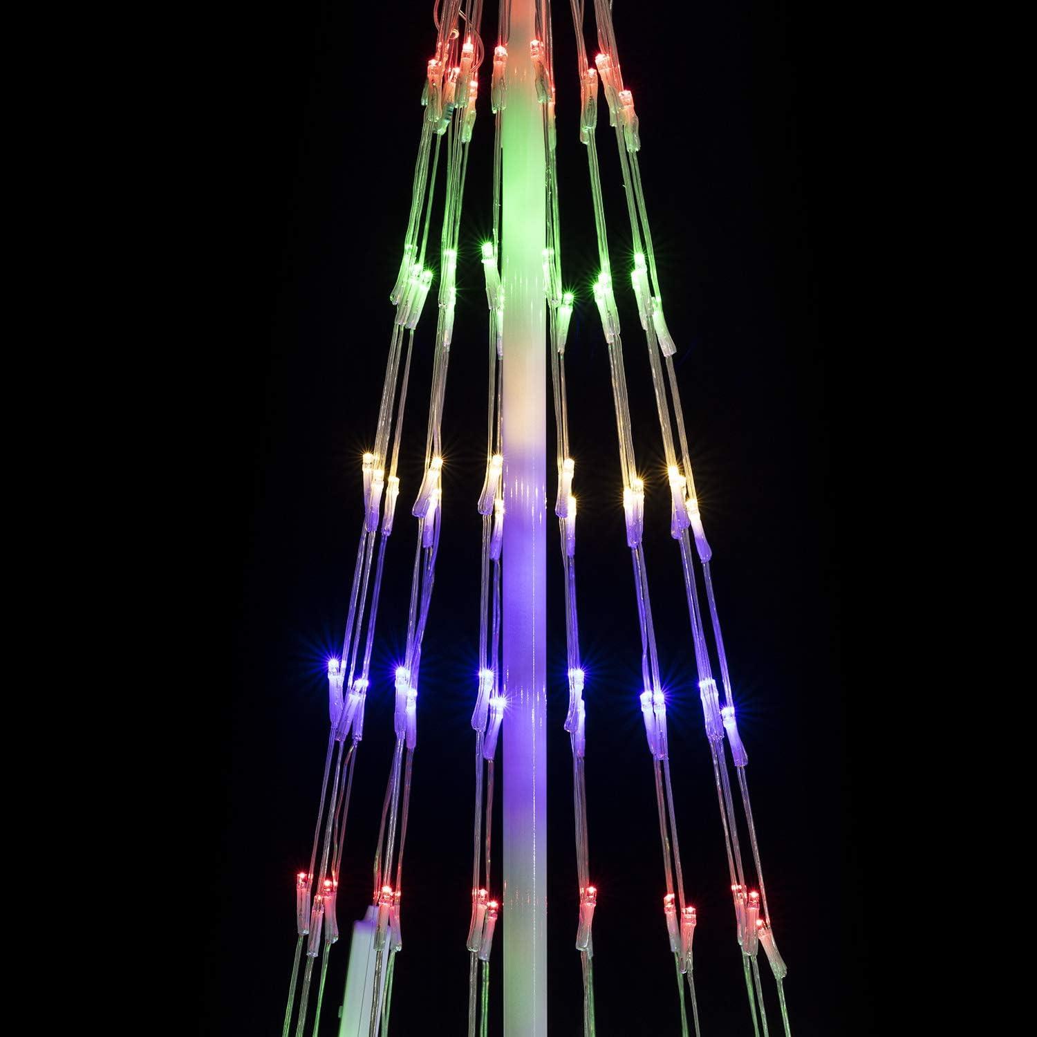 86" Multi-Color LED Outdoor Plastic Christmas Tree with Star Topper