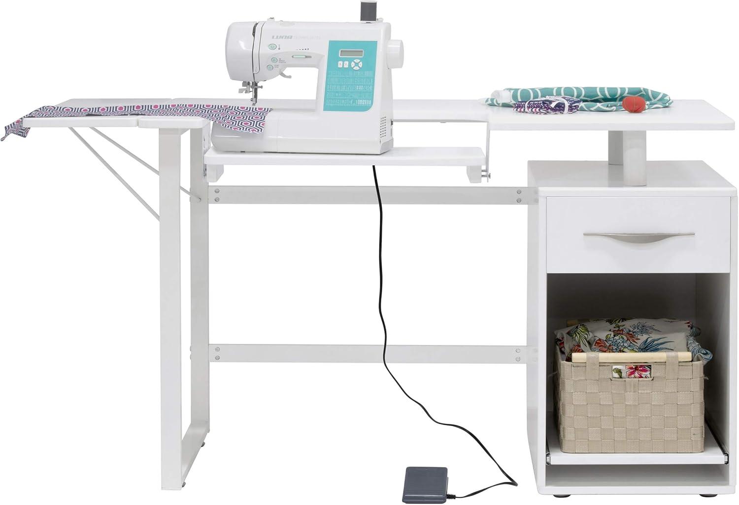 56.75'' x 23.75'' Sewing Table with Sewing Machine Platform