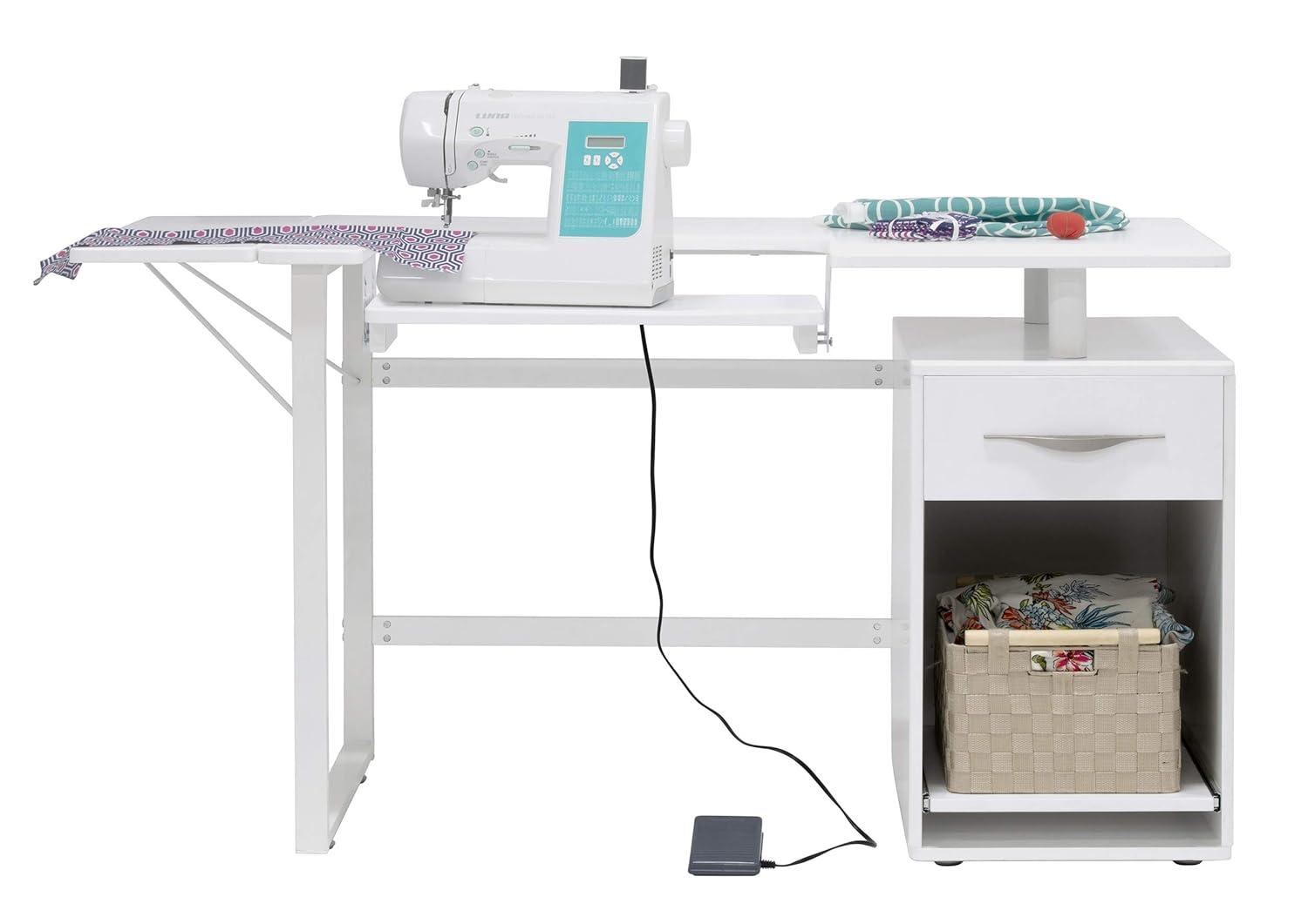 56.75'' x 23.75'' Sewing Table with Sewing Machine Platform