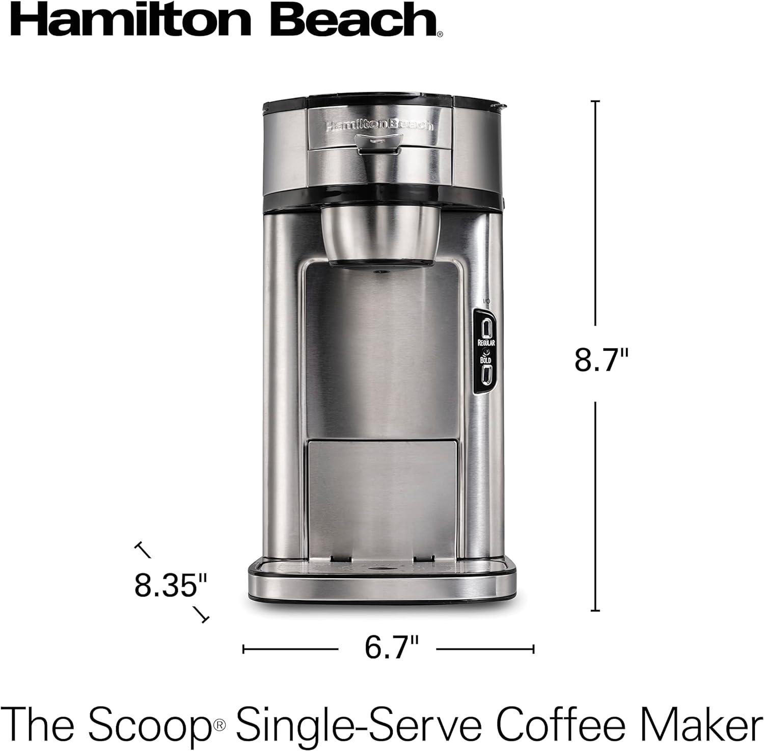 Hamilton Beach Silver Single-Serve Coffee Maker with Permanent Filter