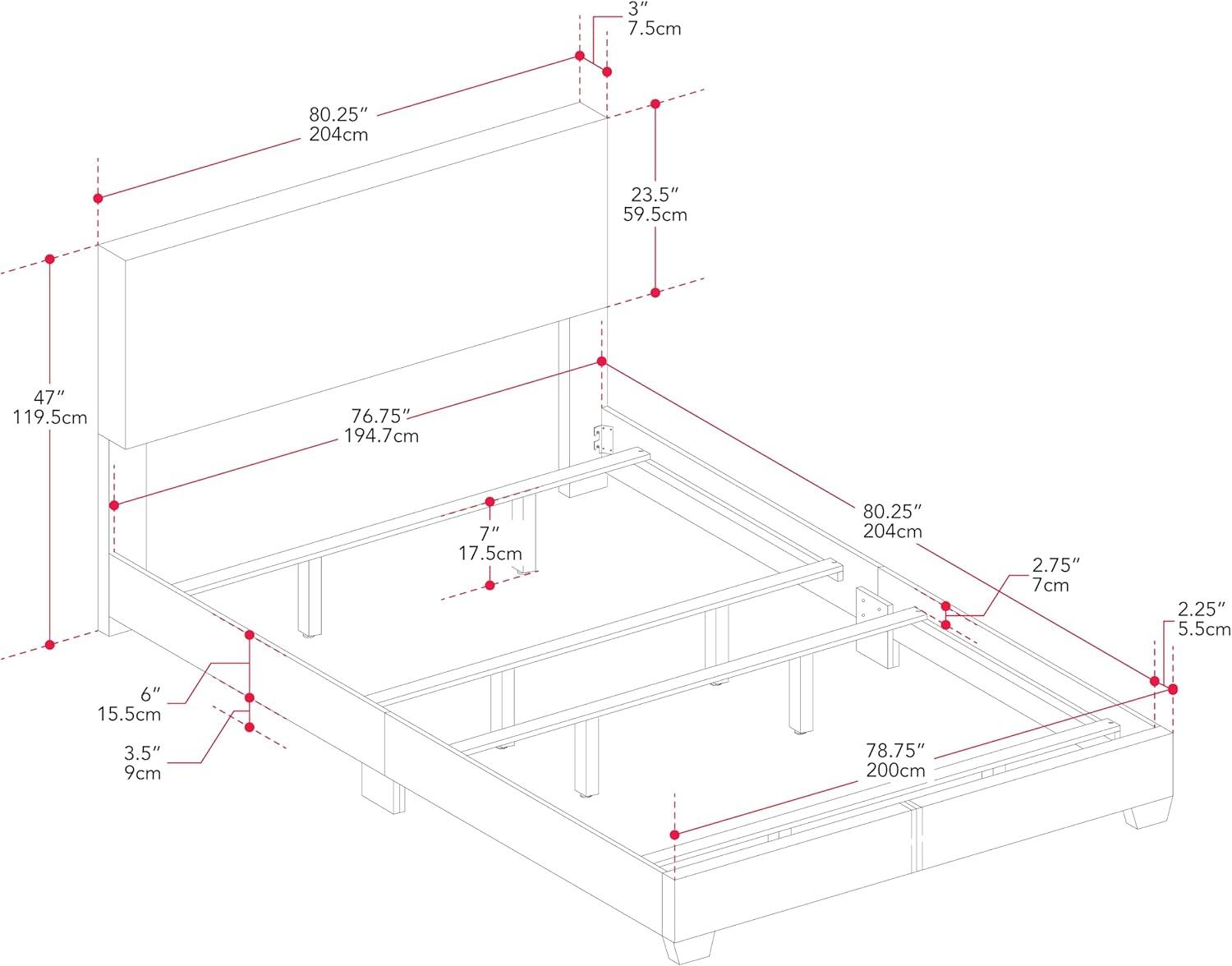 Celeste Modern Upholstered King Bed Beige - CorLiving: Transitional Style, Polyester Fabric, MDF & Wood Frame
