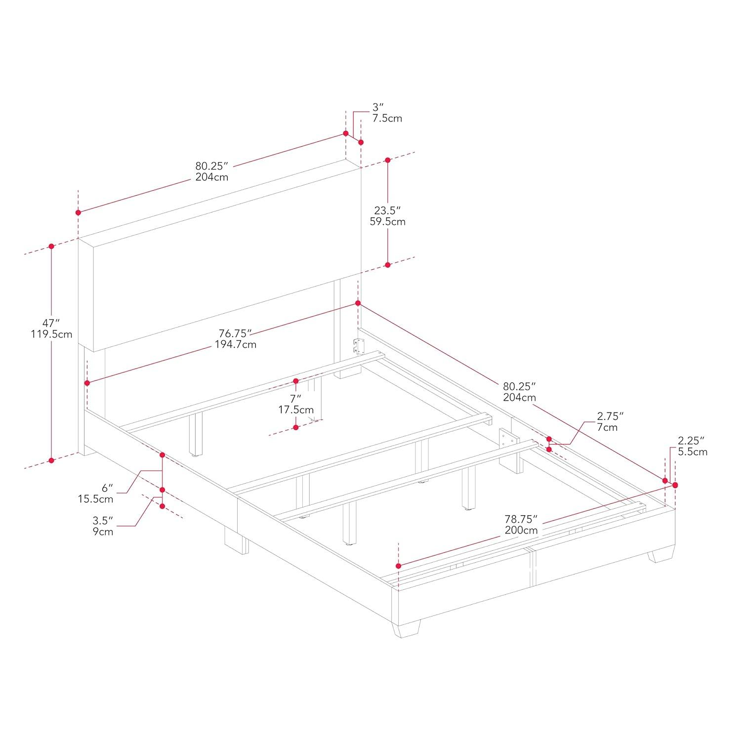 Celeste Modern Upholstered King Bed Beige - CorLiving: Transitional Style, Polyester Fabric, MDF & Wood Frame
