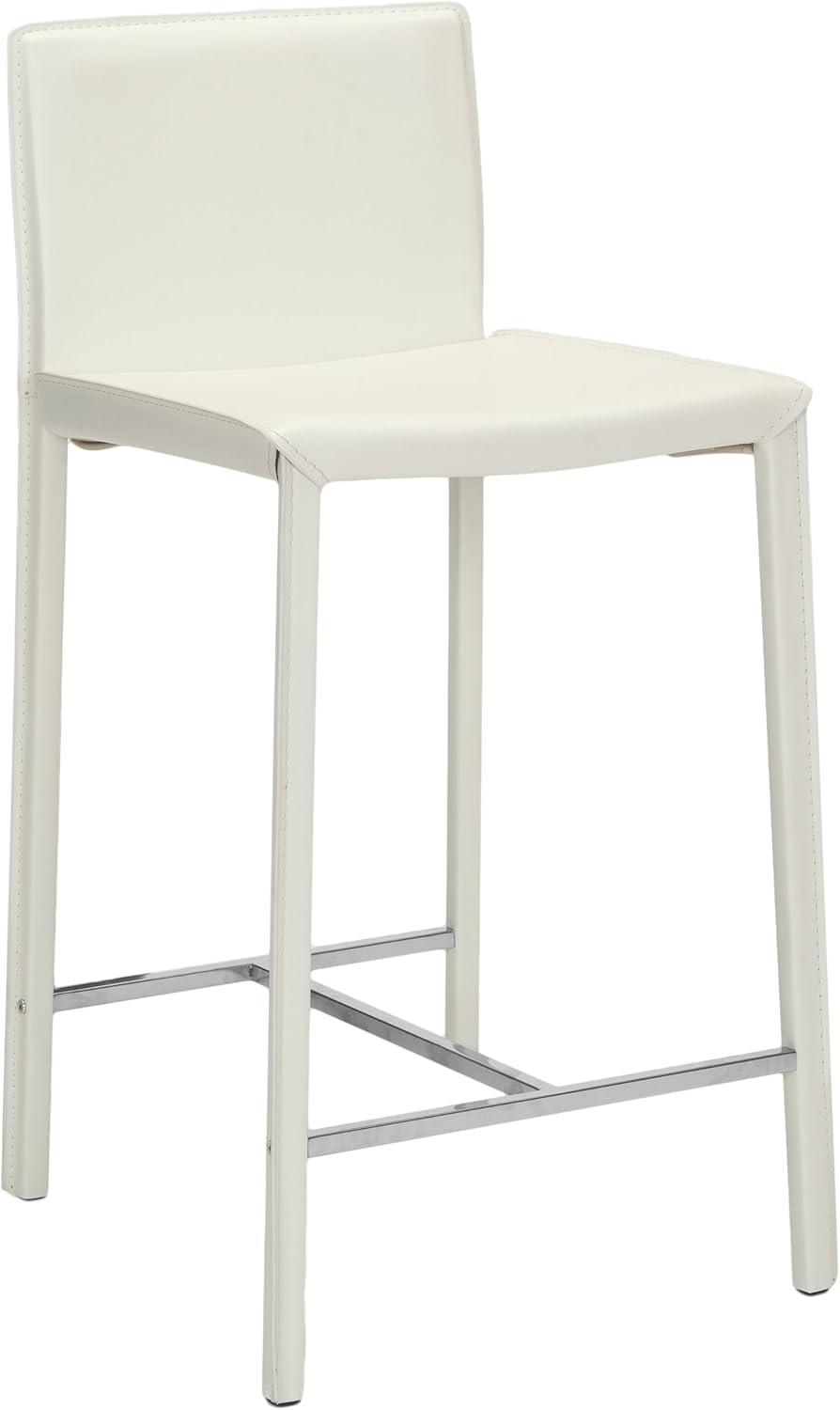 SAFAVIEH Jason Square Mid Back Counter Stool, White (Set of 2)