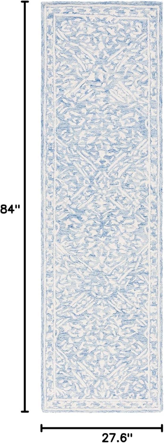 SAFAVIEH Micro-Loop MLP510M Handmade Blue / Ivory Rug