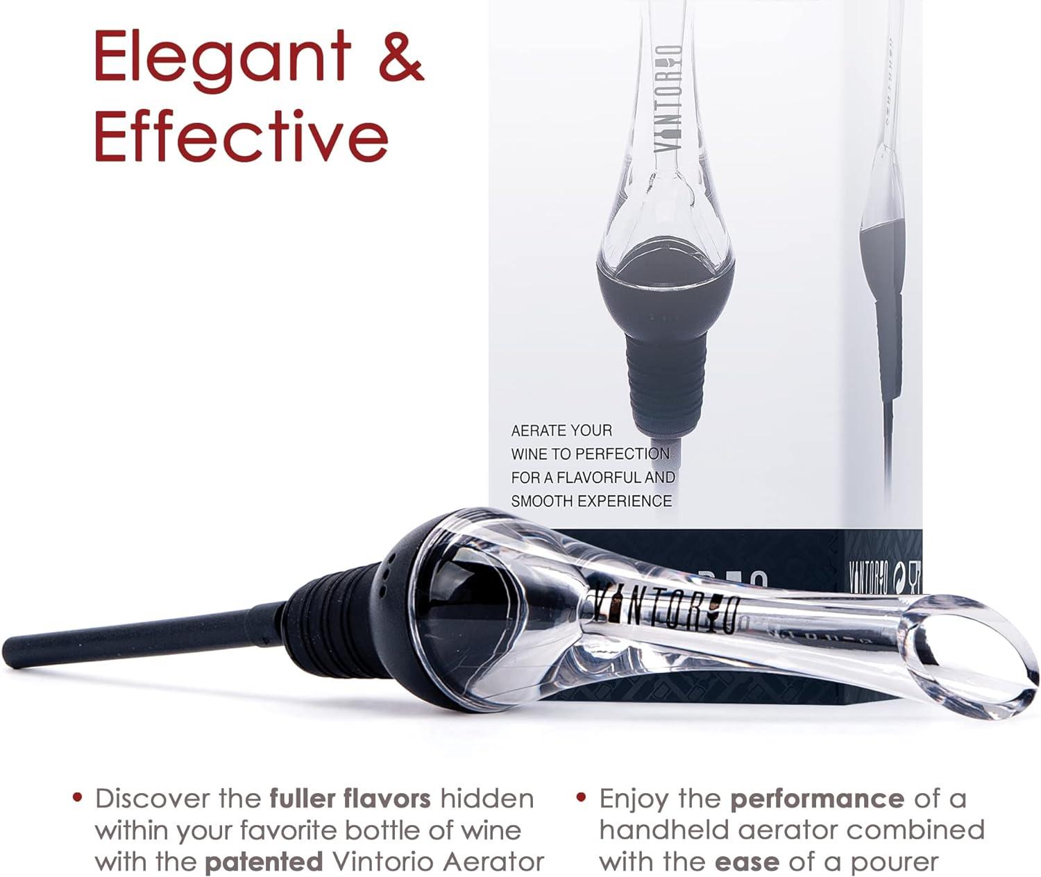 Black Acrylic Wine Aerator Pourer with Rubber Stopper