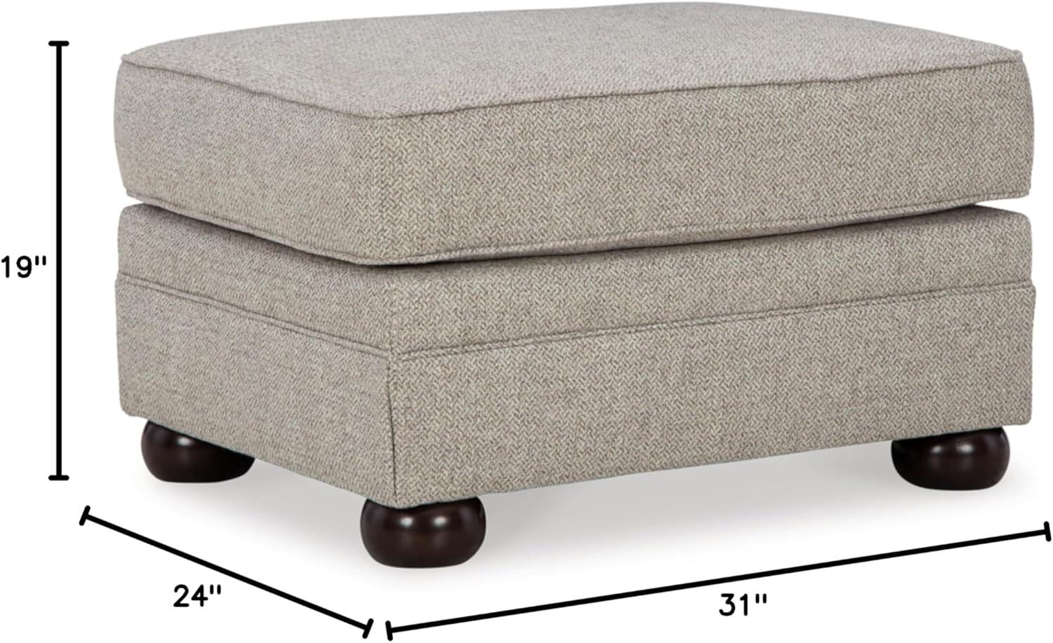 Signature Design by Ashley Gaelon Casual Firmly Cushioned Ottoman with Bun Legs, Gray & Brown