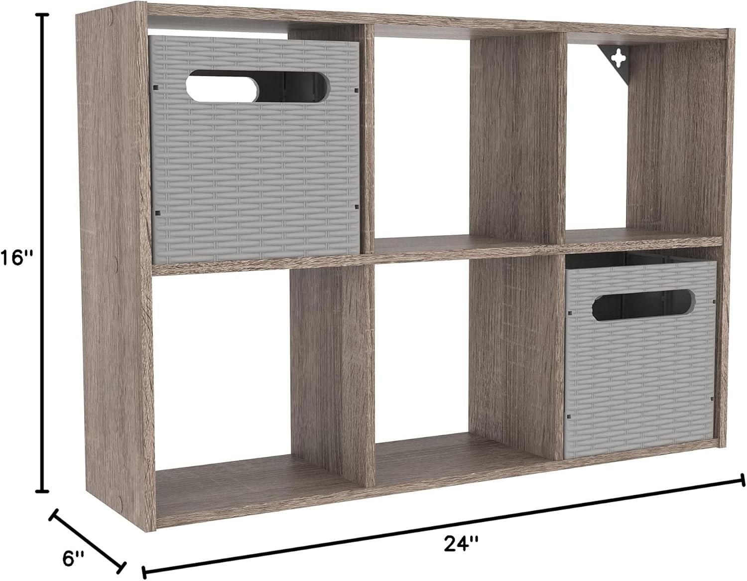 Mini 6-Cube Desktop or Wall Mounted Bookcase