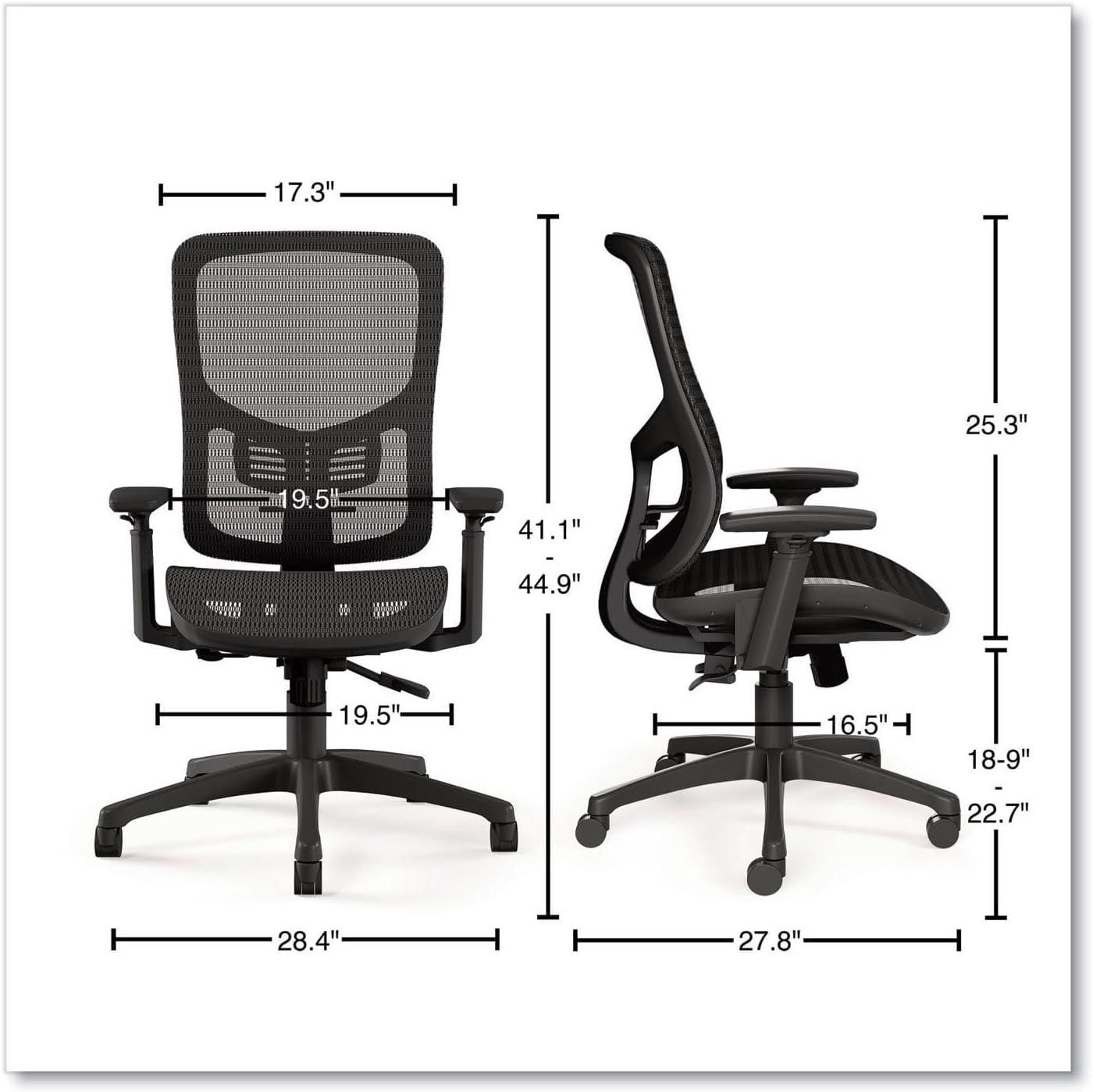 Black Ergonomic Mesh Swivel Task Chair with Adjustable Arms