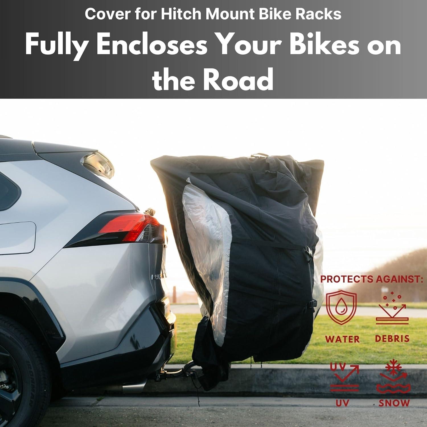 FORMOSA Protective Travel Bike Cover - Heavy Duty Electric Bike Cover - Transport on Rack - Single, Dual, Quad Sizes