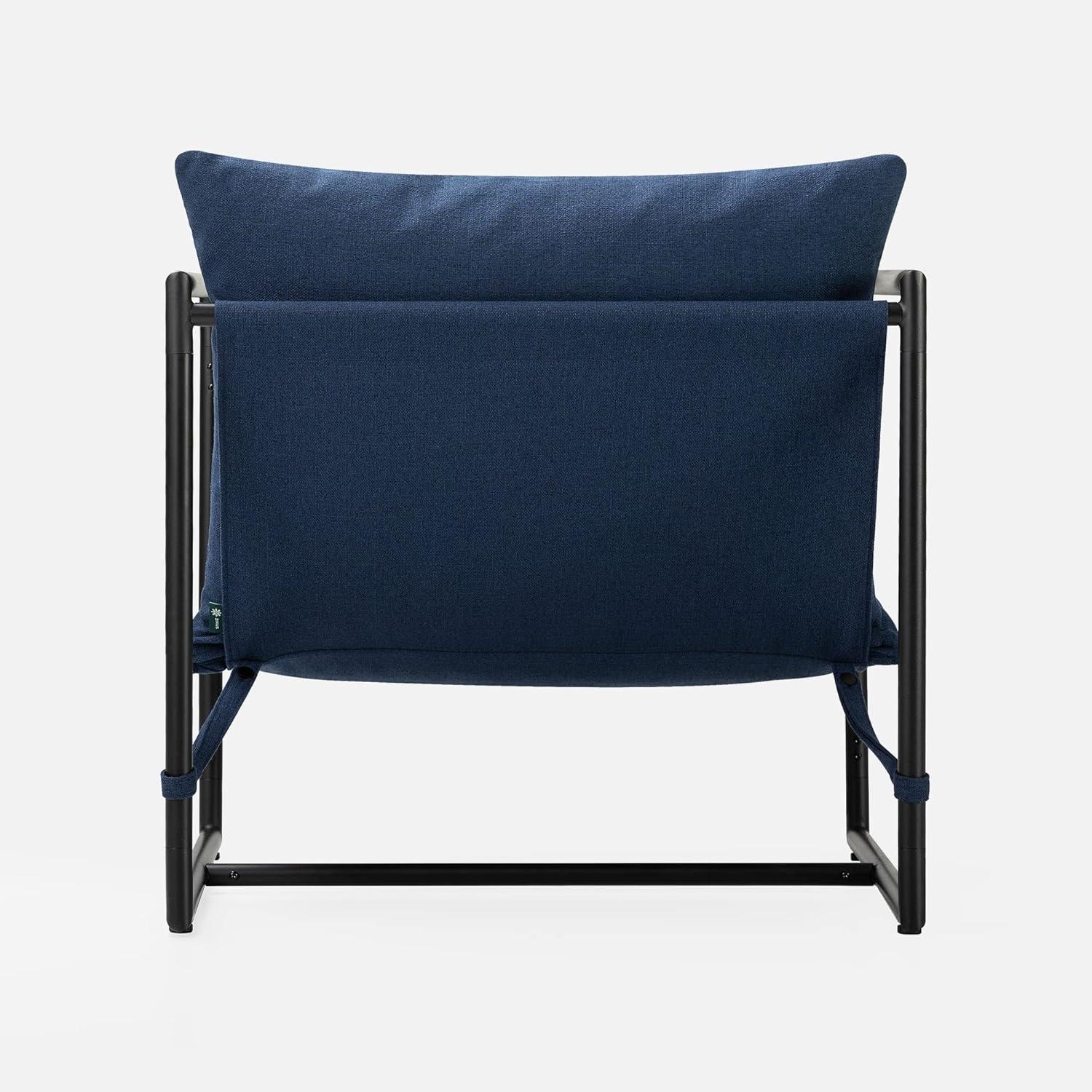Zinus Aidan Metal Framed Sling Indoor Accent Chair, Navy