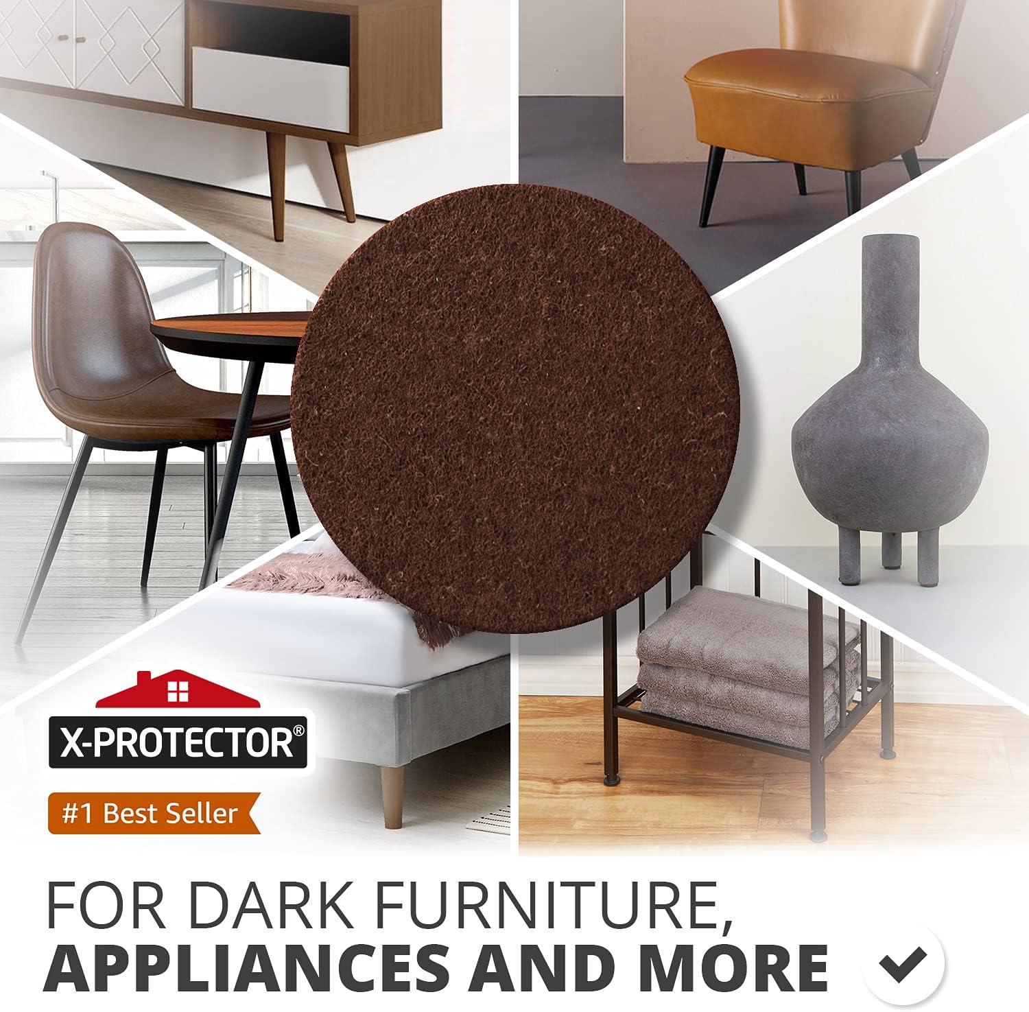 X-Protector Felt Furniture Pads 8 Pcs - 6” x 4 3/8” Heavy Duty Brown Felt Sheets - Cut to Size