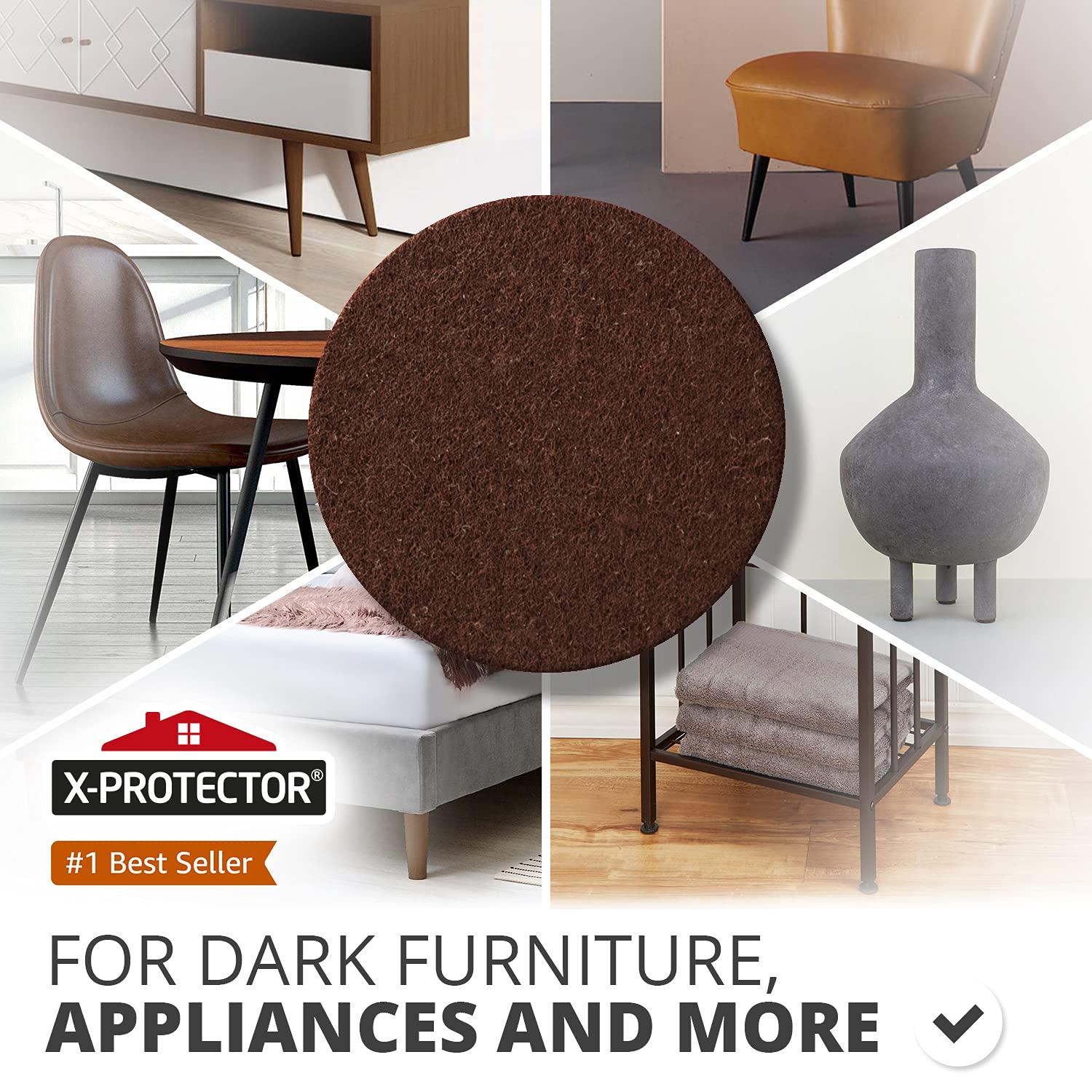 X-Protector Felt Furniture Pads 8 Pcs - 6” x 4 3/8” Heavy Duty Brown Felt Sheets - Cut to Size