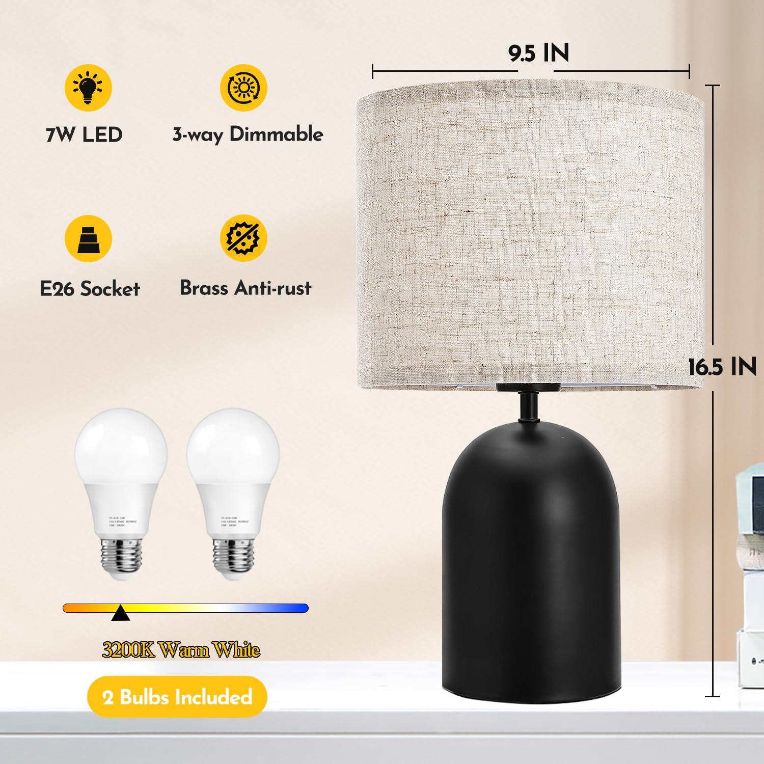 Latitude Run® Touch Control Table Lamps Set Of 2 Dimmable Lamps For Nightstand Bedside Bedroom | Wayfair