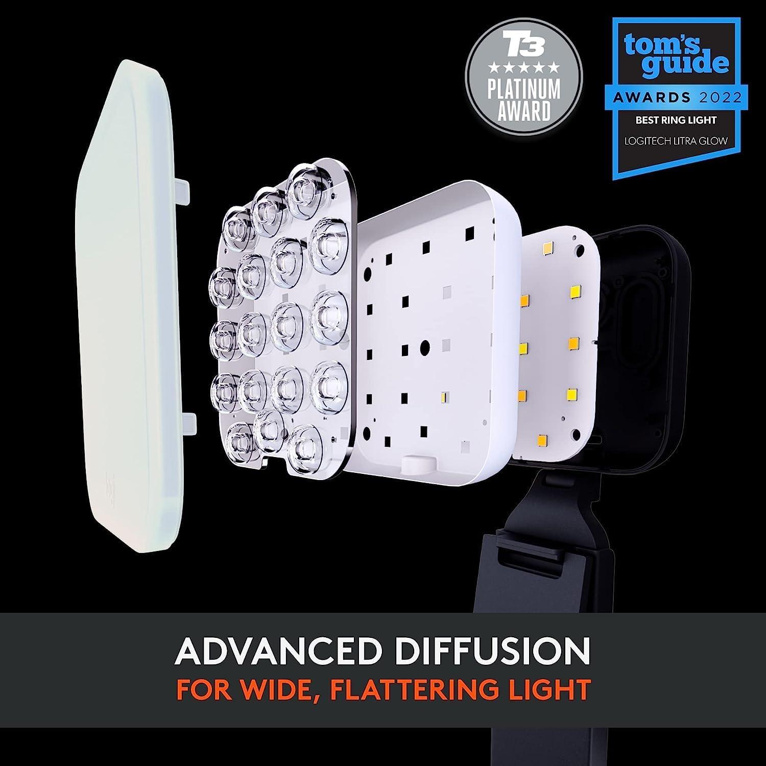 Logitech 946000001 Litra Glow Premium LED Streaming Light with TrueSoft